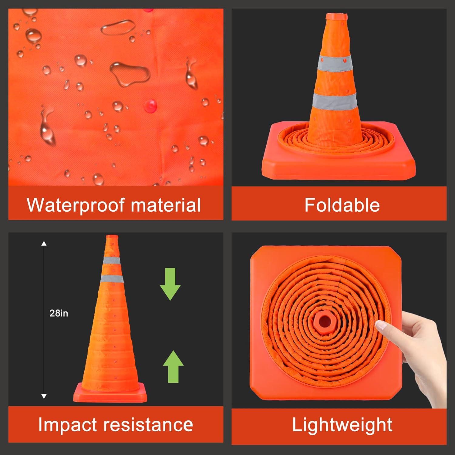 Conos de Seguridad Plegables TENKAIWICK 28" Naranjas - 8 Piezas