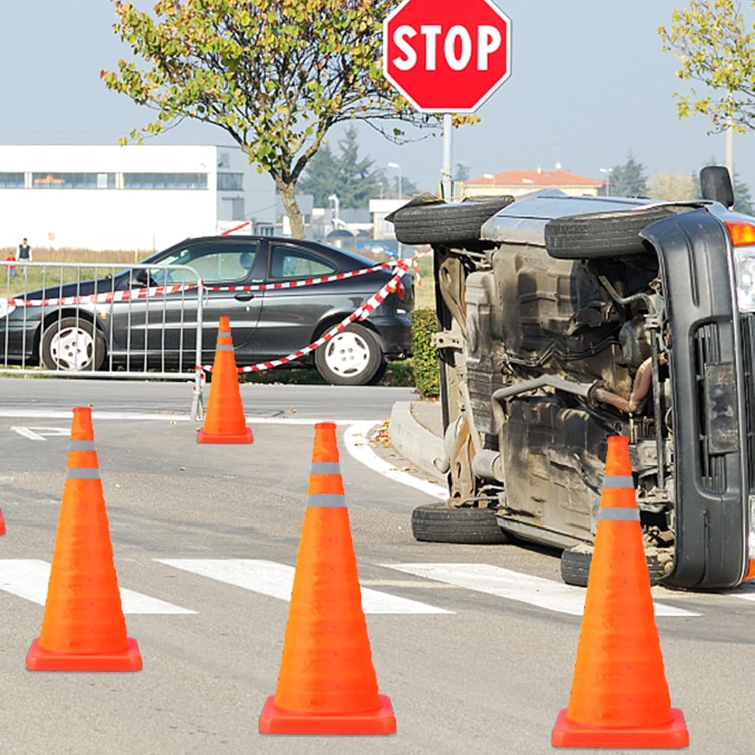 Conos de Seguridad Plegables TENKAIWICK 28" Naranjas - 8 Piezas