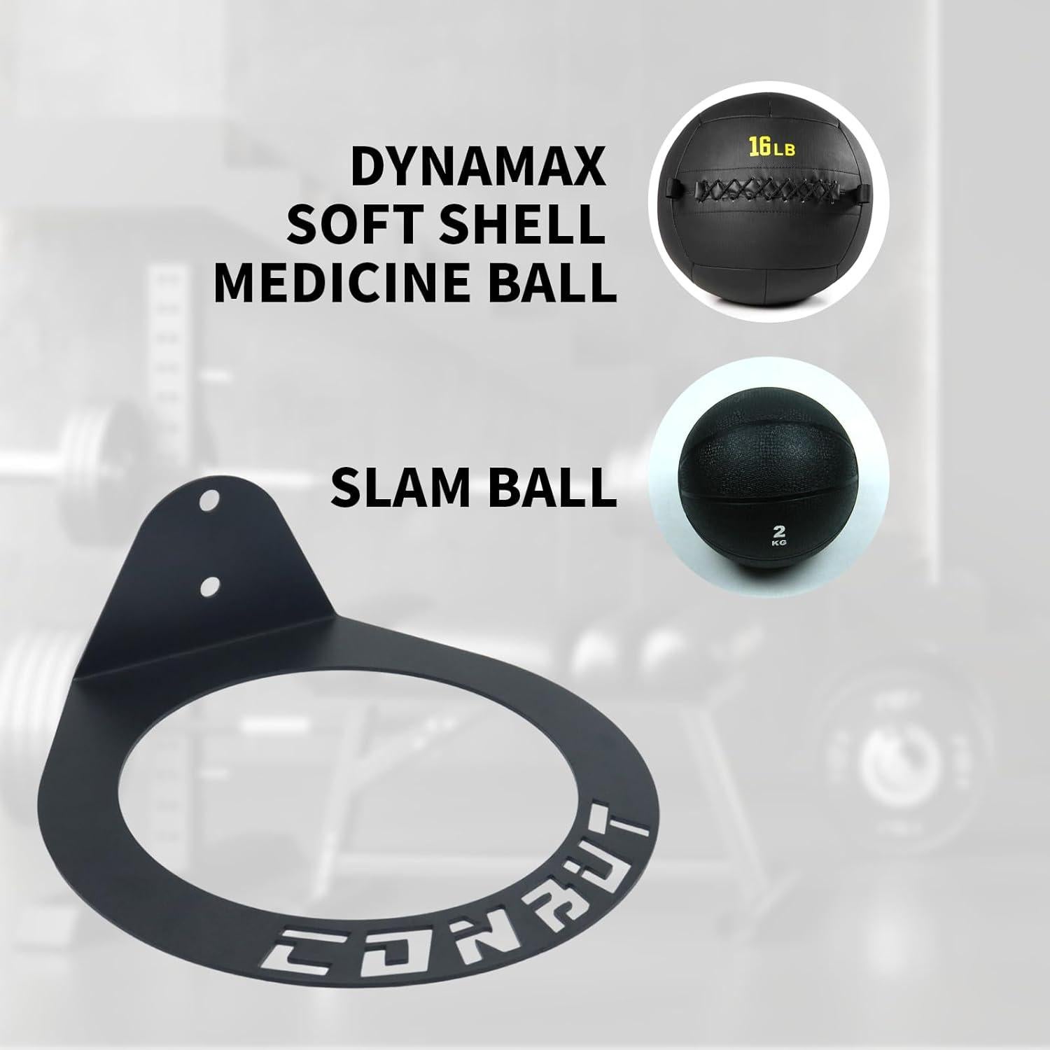 Soporte de Pelotas Medicinales CONBUT 22.3 cm Montado en Pared