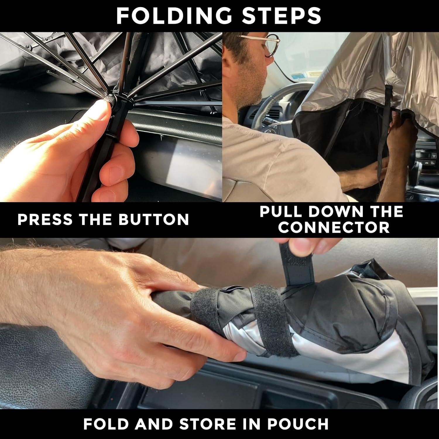 Paraguas Protector Solar EcoNour para Parabrisas Pequeño 132x79cm