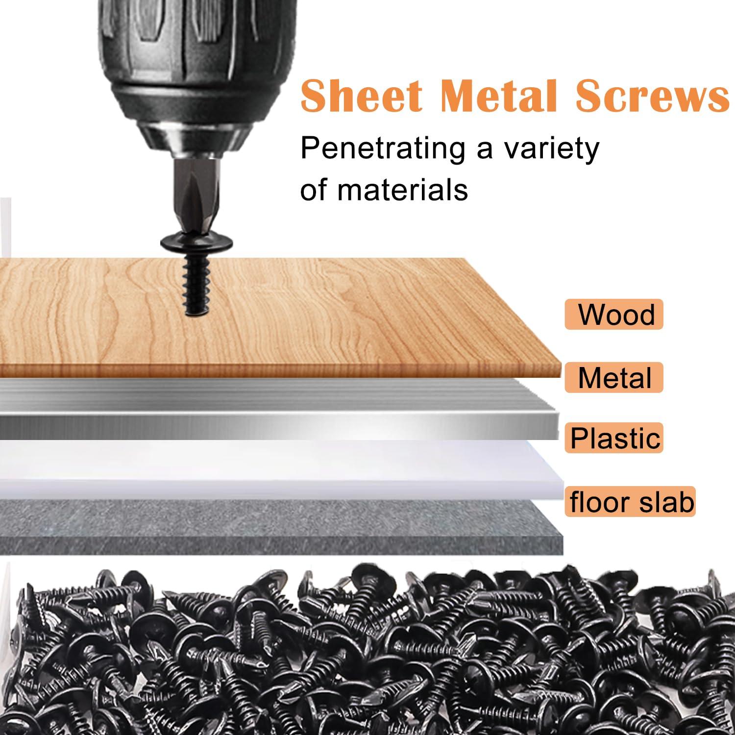 Tornillos autorroscantes Weideer 180pcs #8x25mm Acero Inoxidable