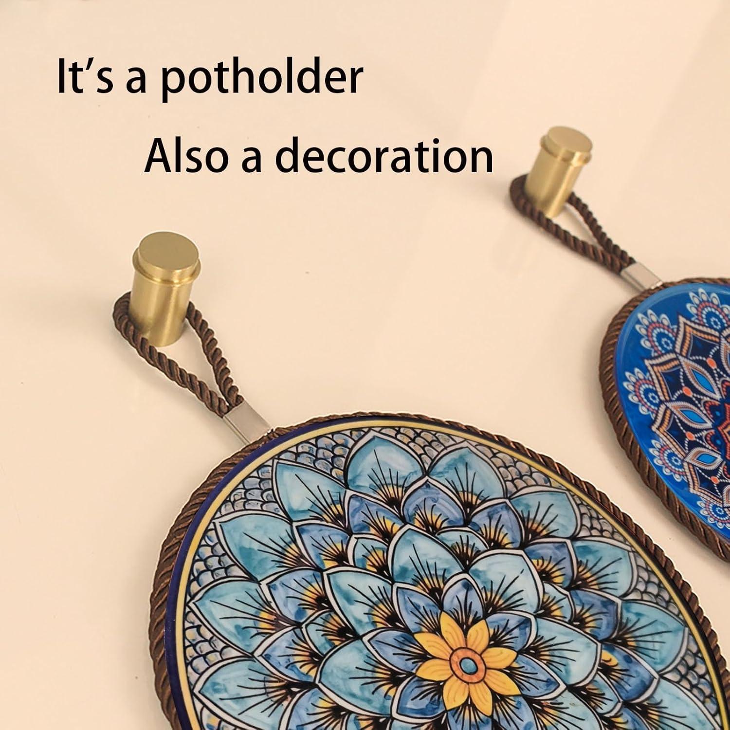 5 Trivetes de Cerámica JGZTJXNK Redondos 17cm Antideslizantes