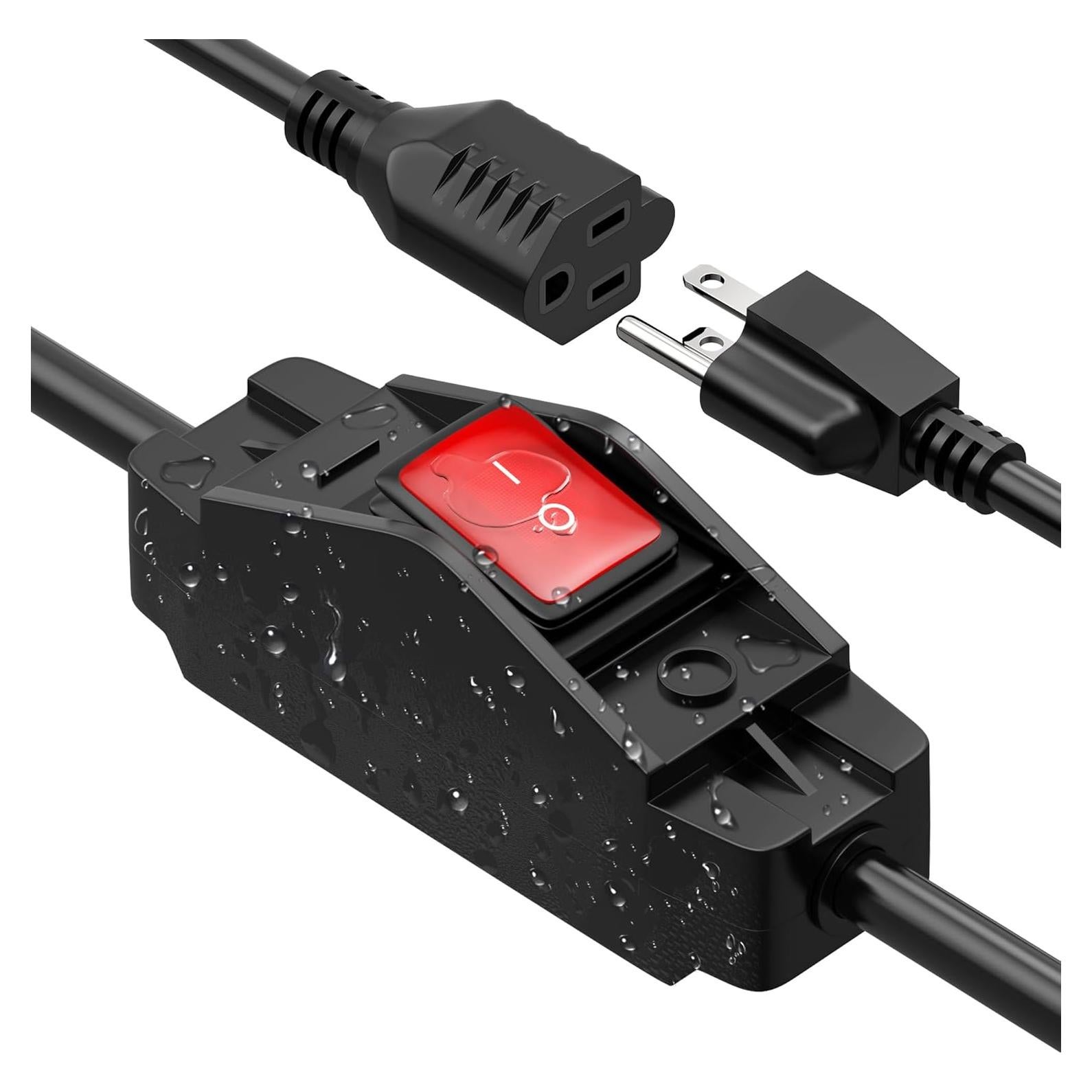 Cable de Extensión 0.61 m Joinfworld con Interruptor Impermeable