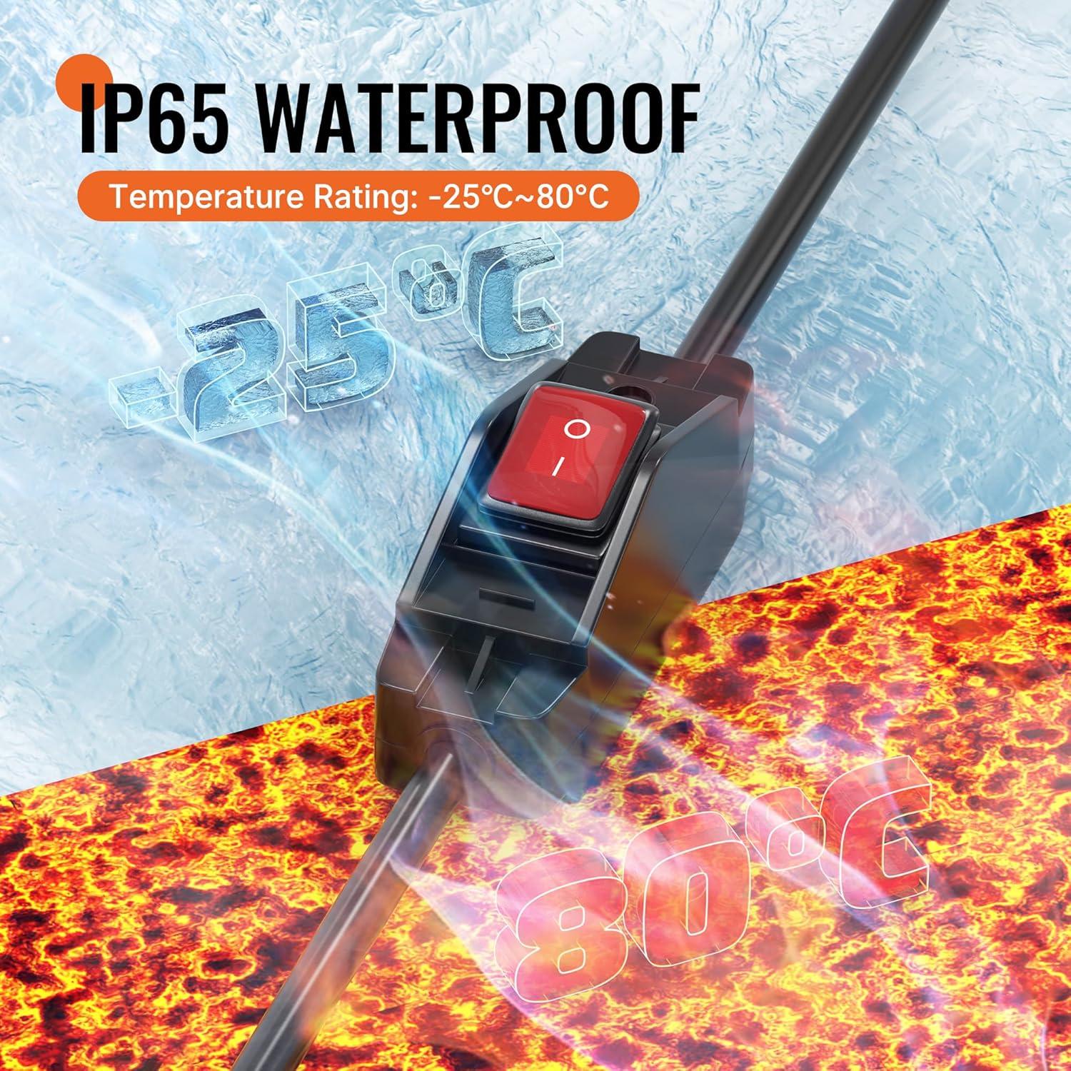 Cable de Extensión 0.61 m Joinfworld con Interruptor Impermeable