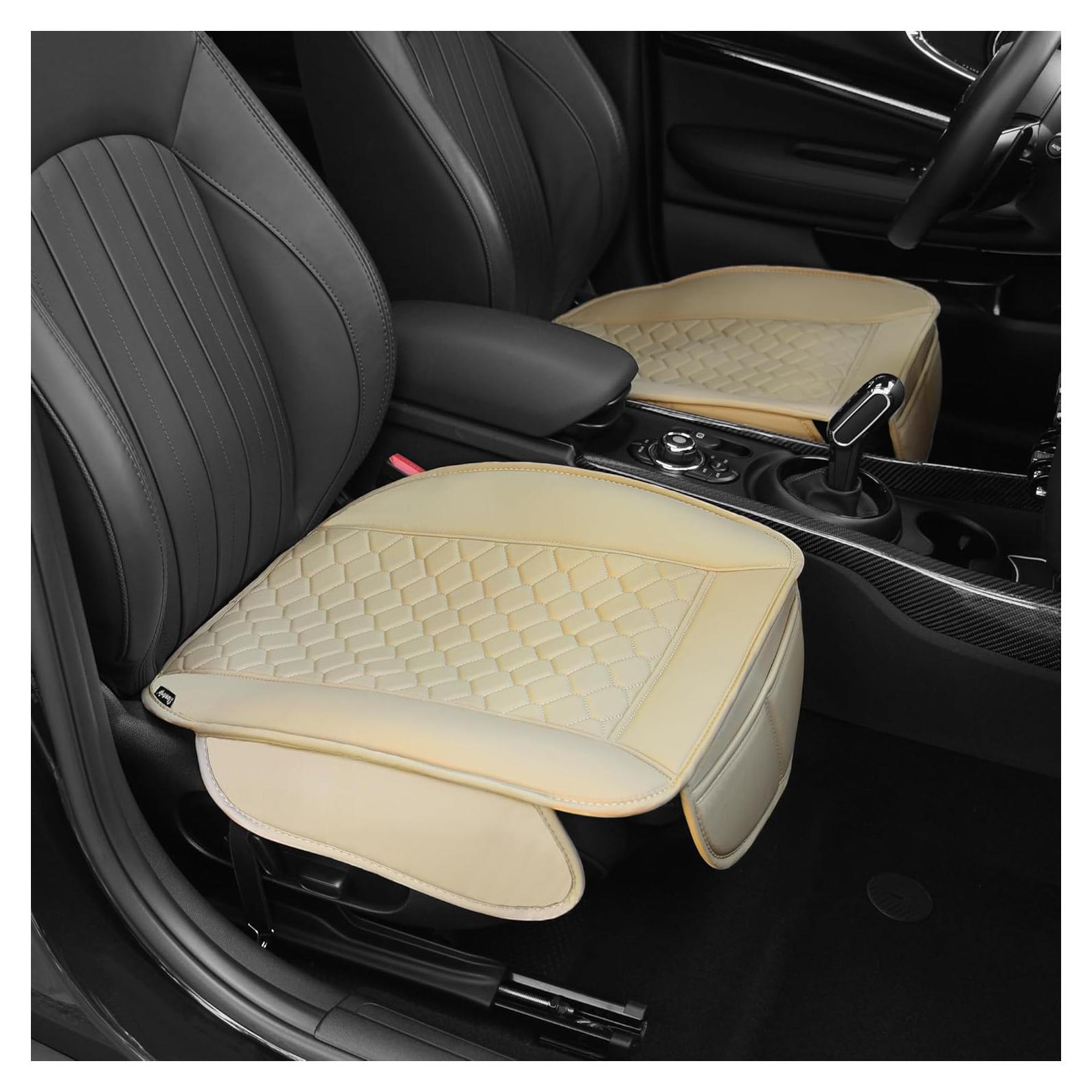 Cubiertas de Asiento de Coche Elantrip Beige 2 Pcs Antideslizantes