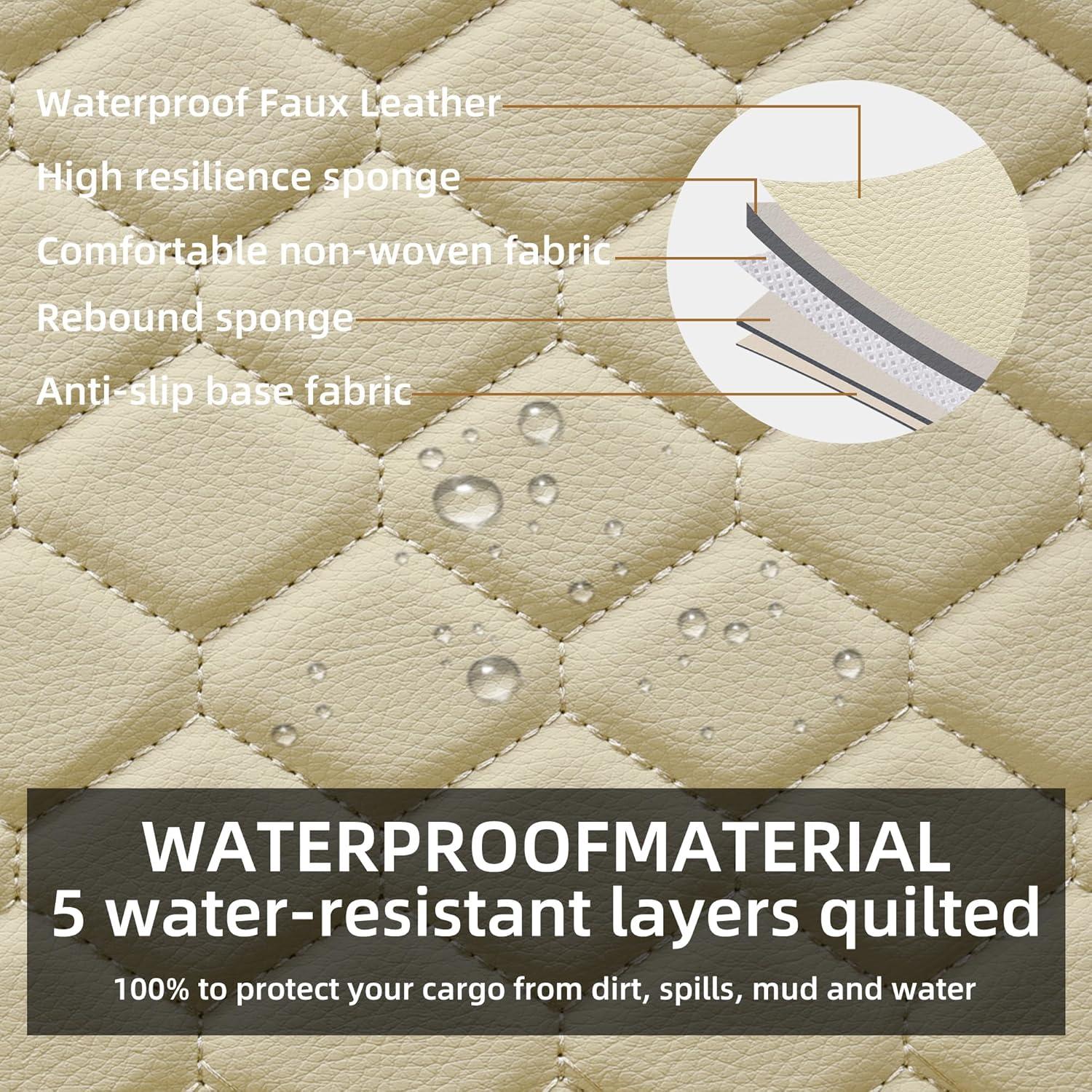 Cubiertas de Asiento de Coche Elantrip Beige 2 Pcs Antideslizantes