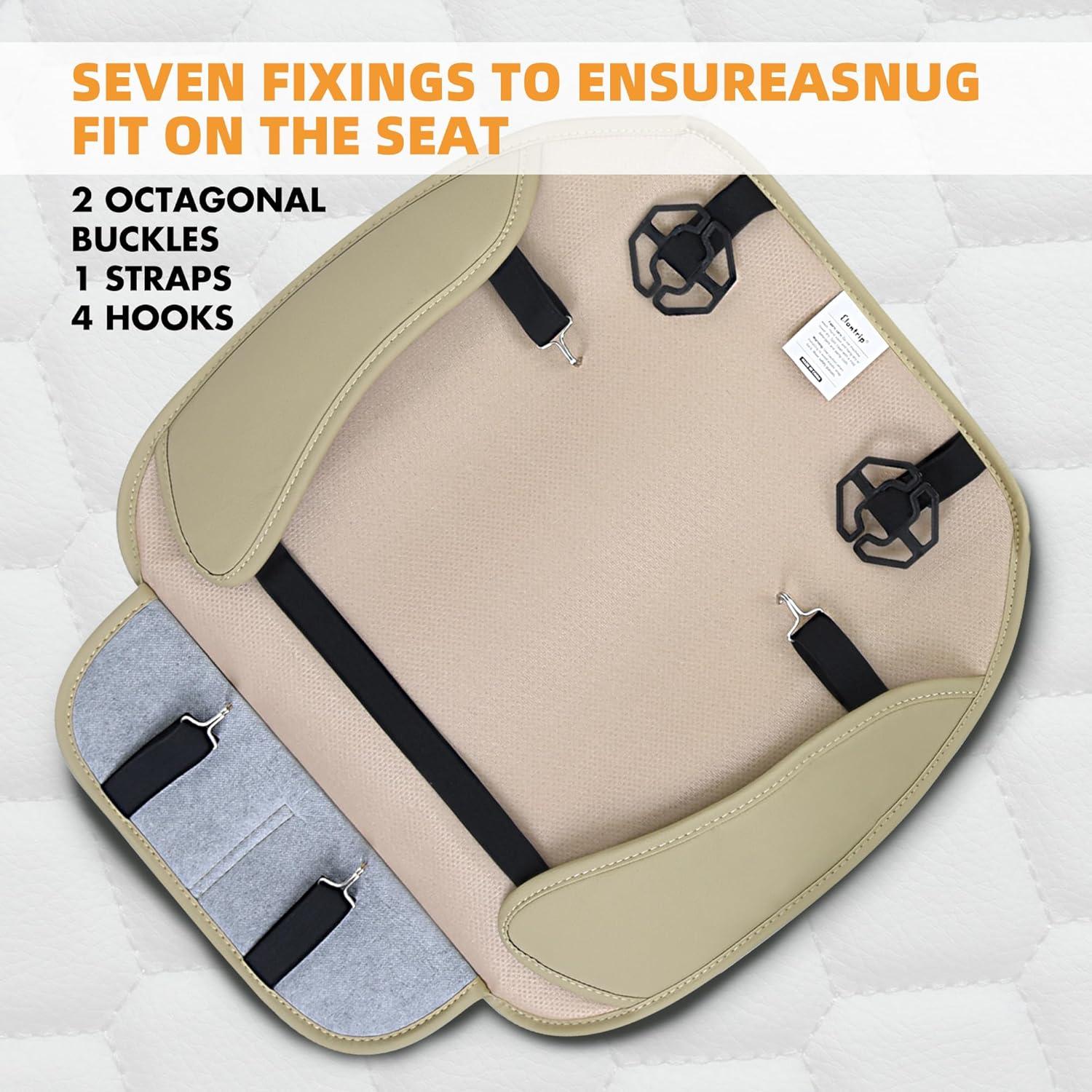 Cubiertas de Asiento de Coche Elantrip Beige 2 Pcs Antideslizantes