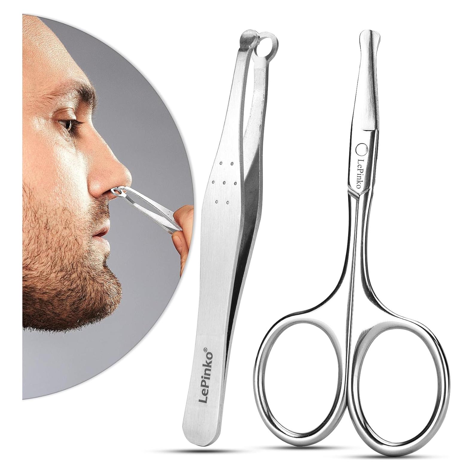 Recortador de Vello Nasal LePinko 2PCS - Tijeras y Pinzas
