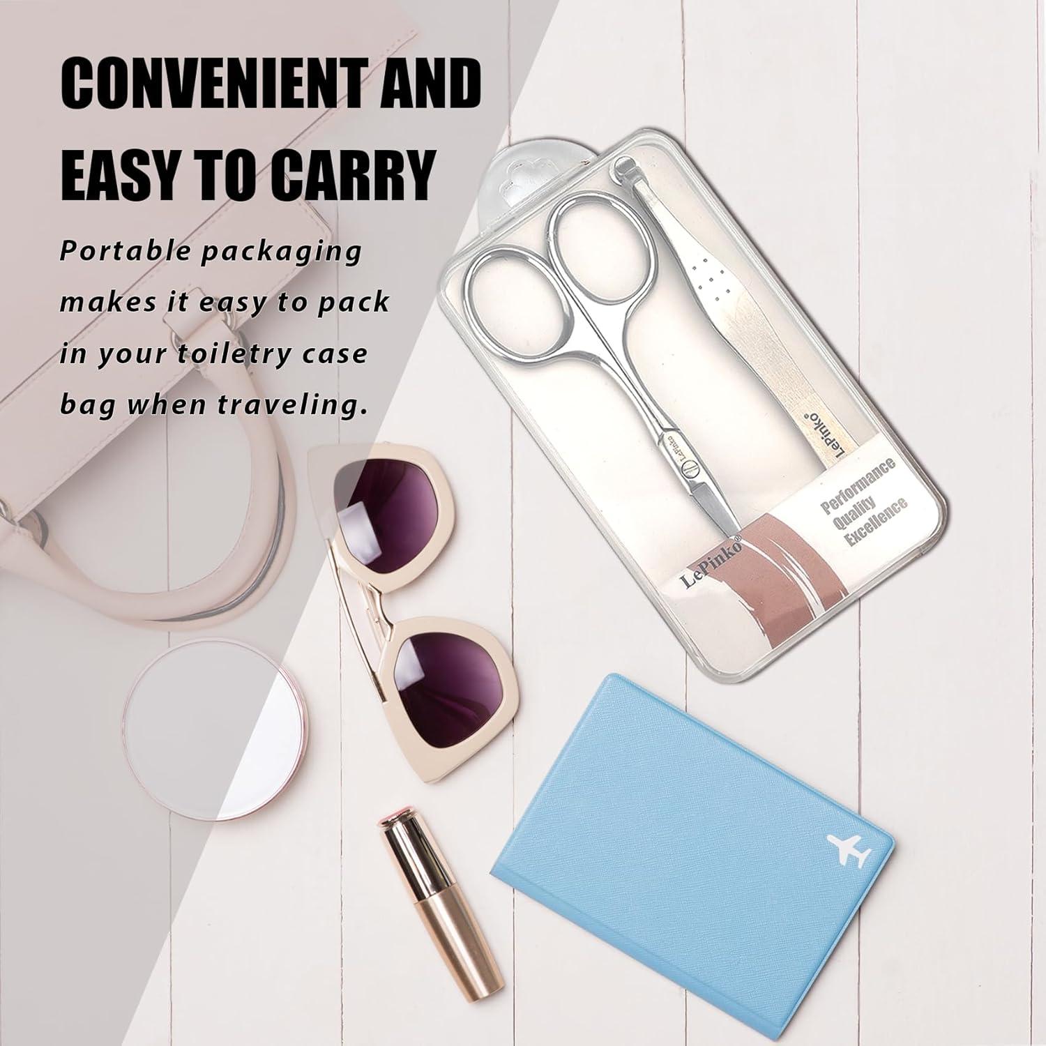 Recortador de Vello Nasal LePinko 2PCS - Tijeras y Pinzas