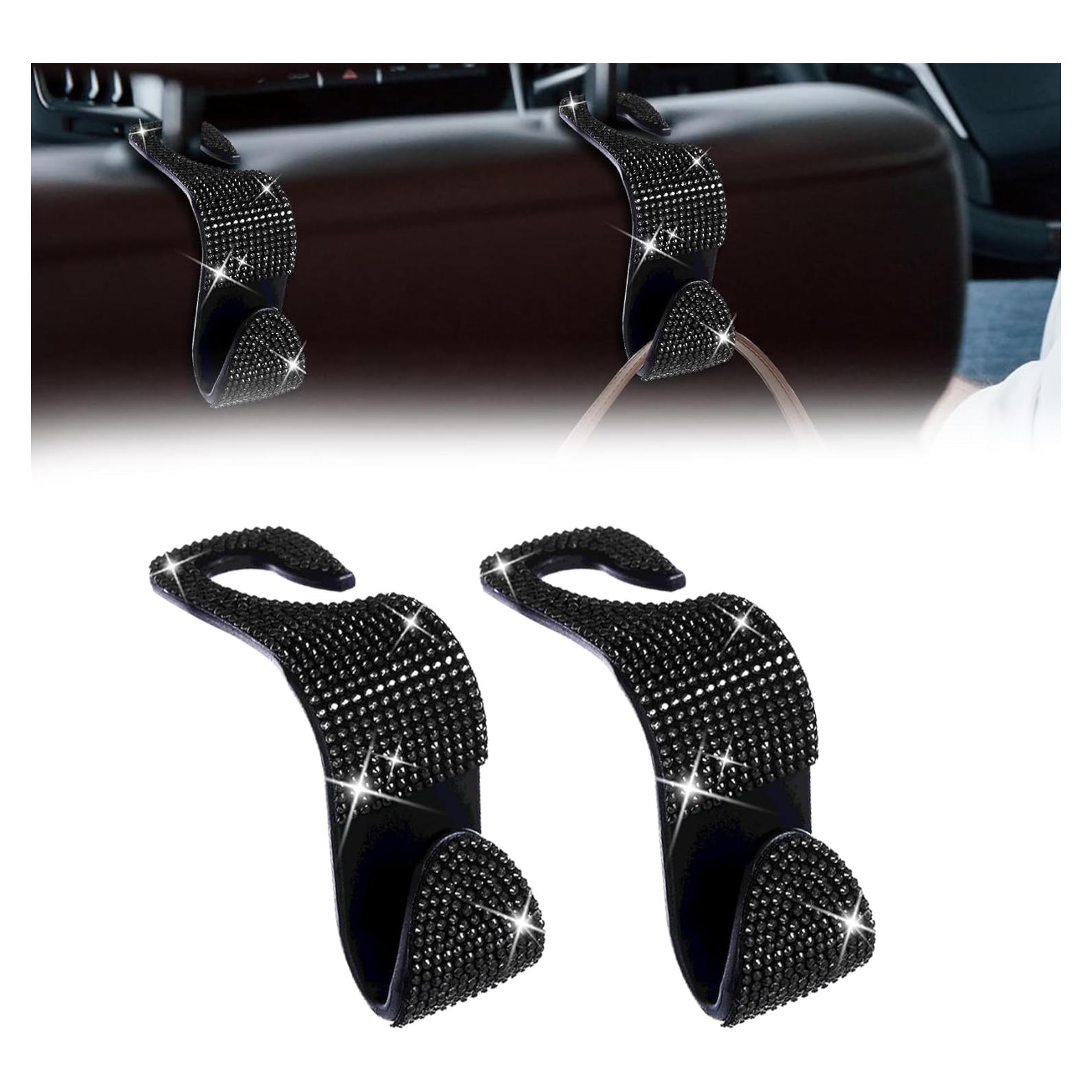 Paquete de 2 ganchos para reposacabezas de coche deemars - Negro