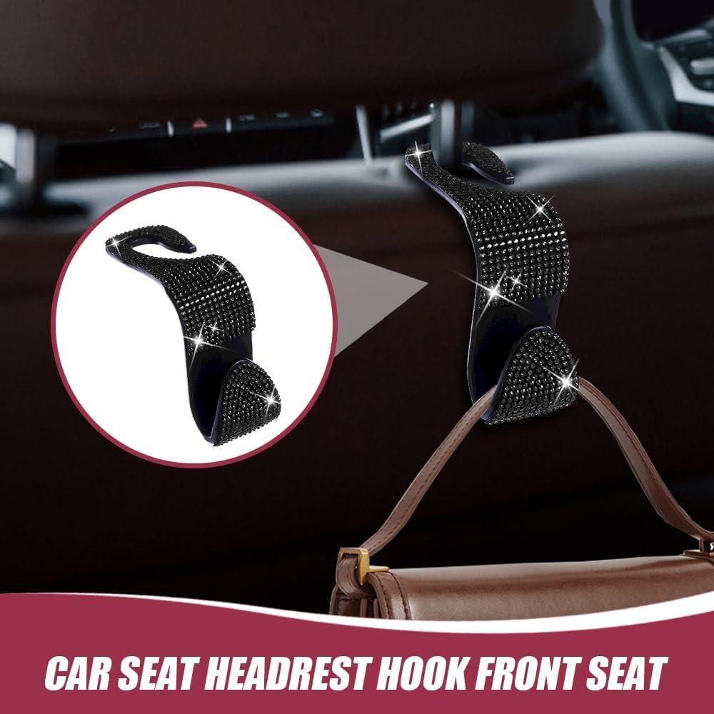 Paquete de 2 ganchos para reposacabezas de coche deemars - Negro