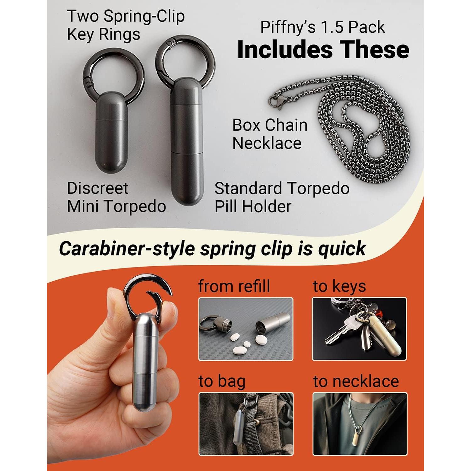 Portapíldoras Piffny Titán Torpedo Ajustable Impermeable