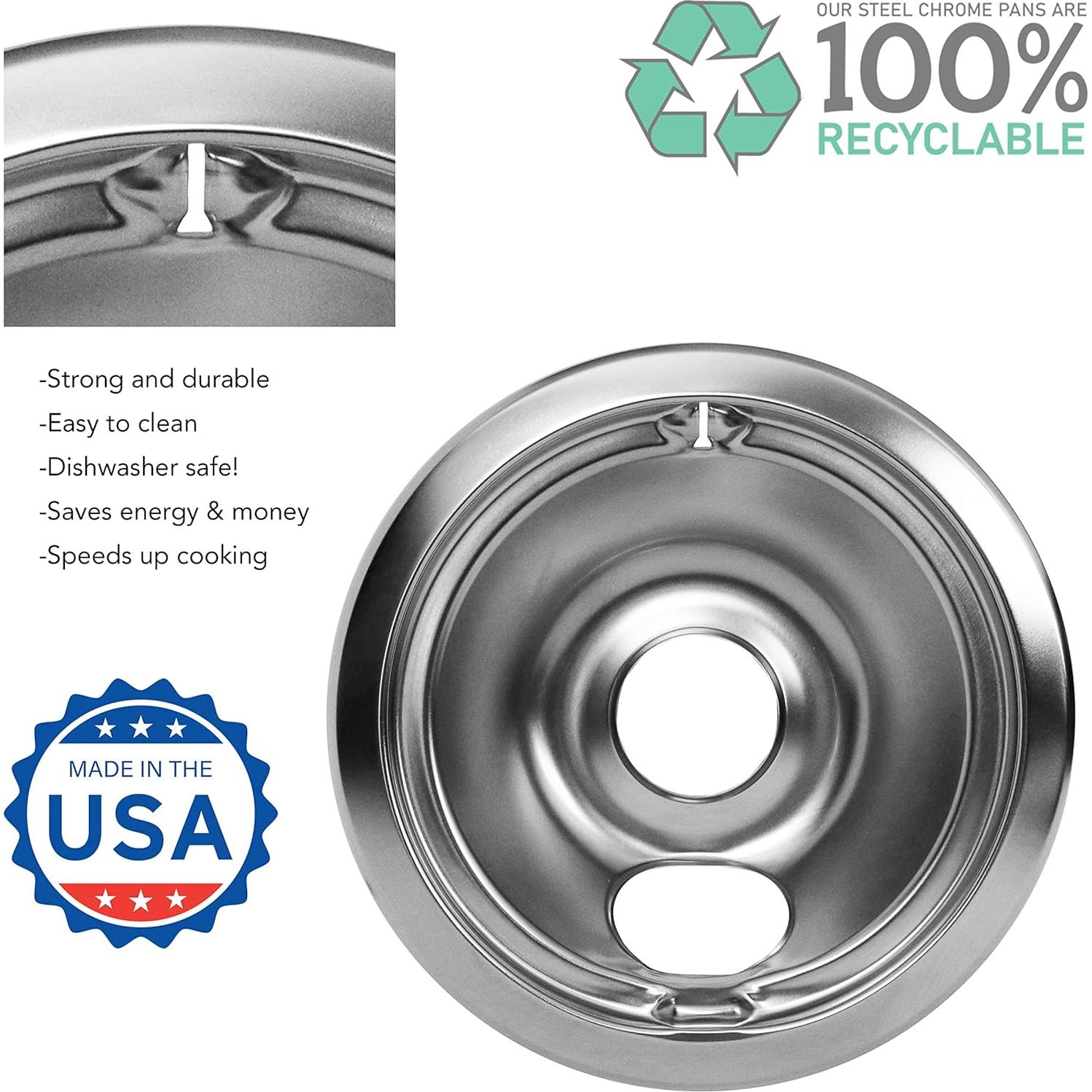 Platos de Goteo de Porcelana GE GE68C - 4 Piezas 15.24 y 20.32 cm