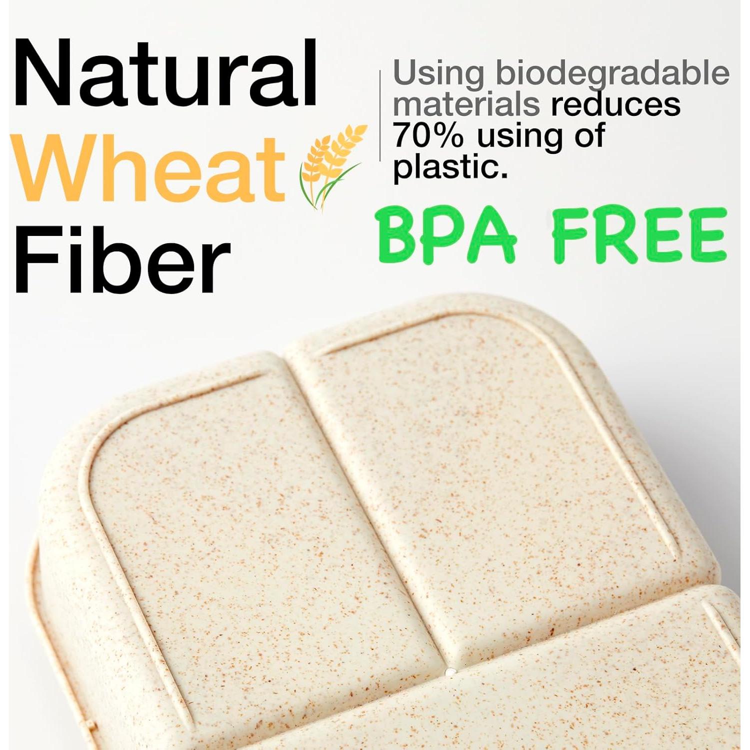 Caja Bento SEVENY Beige para Adultos - Fibra de Trigo Ecológica