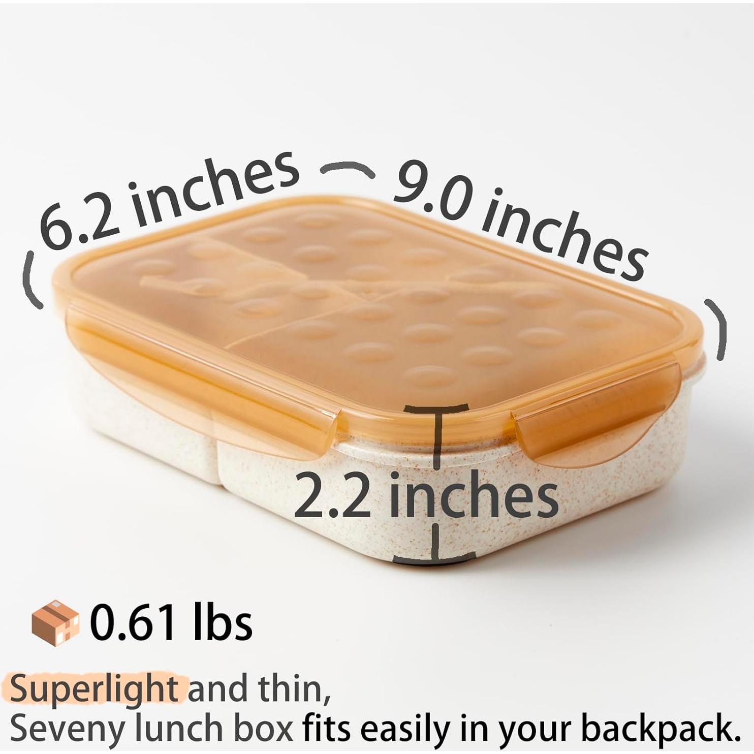 Caja Bento SEVENY Beige para Adultos - Fibra de Trigo Ecológica