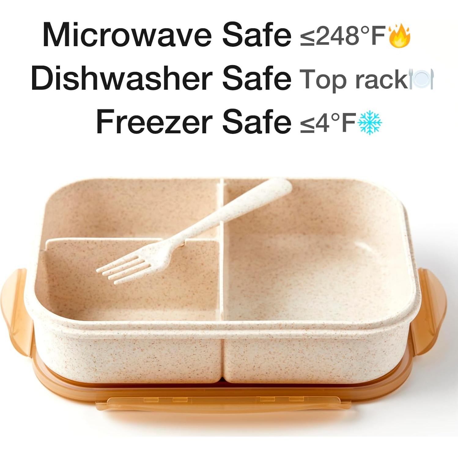 Caja Bento SEVENY Beige para Adultos - Fibra de Trigo Ecológica