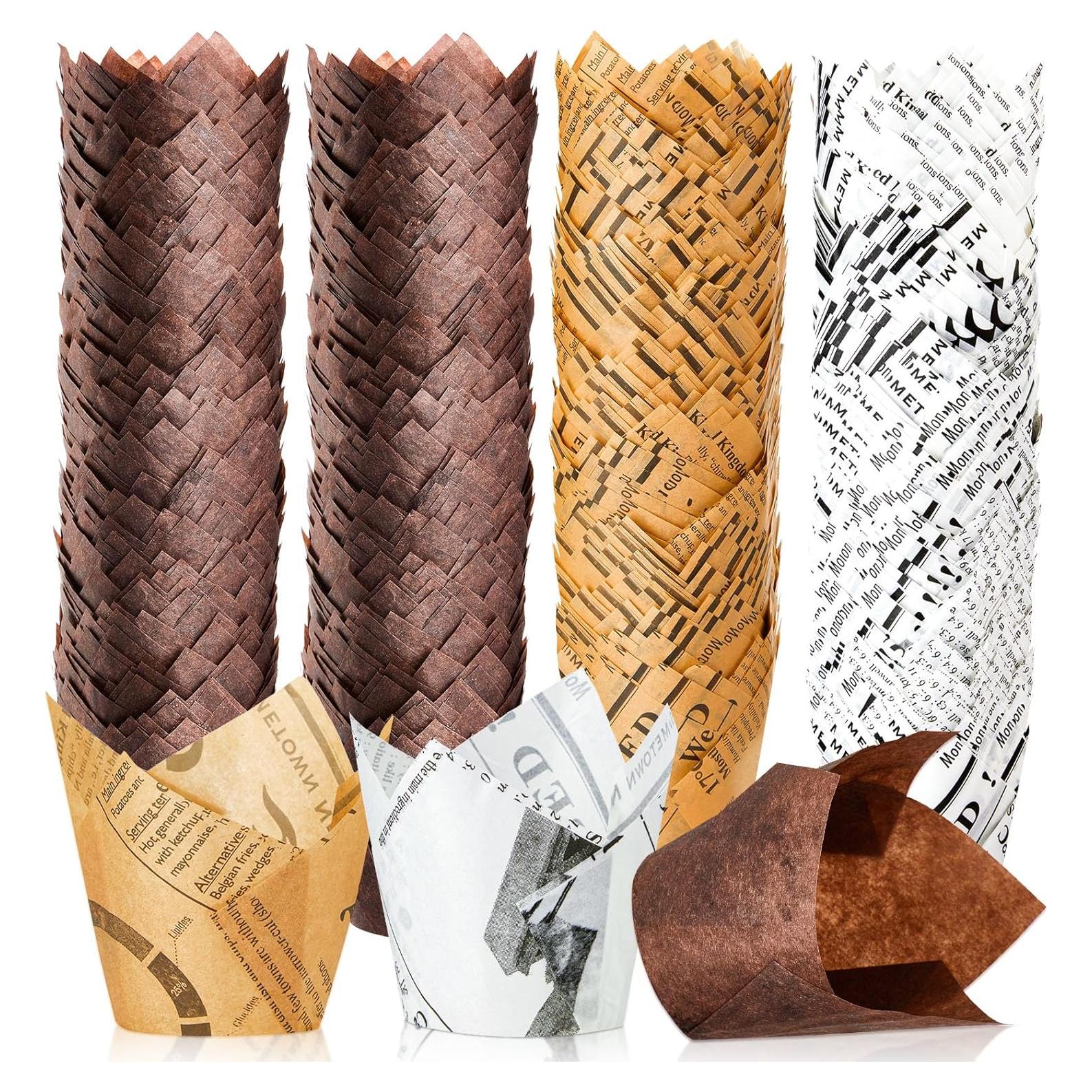 800 Forros de Cupcake Tulipán Potchen - Papel a Prueba de Grasa