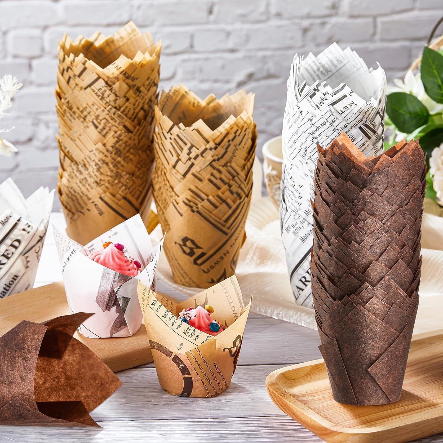 800 Forros de Cupcake Tulipán Potchen - Papel a Prueba de Grasa