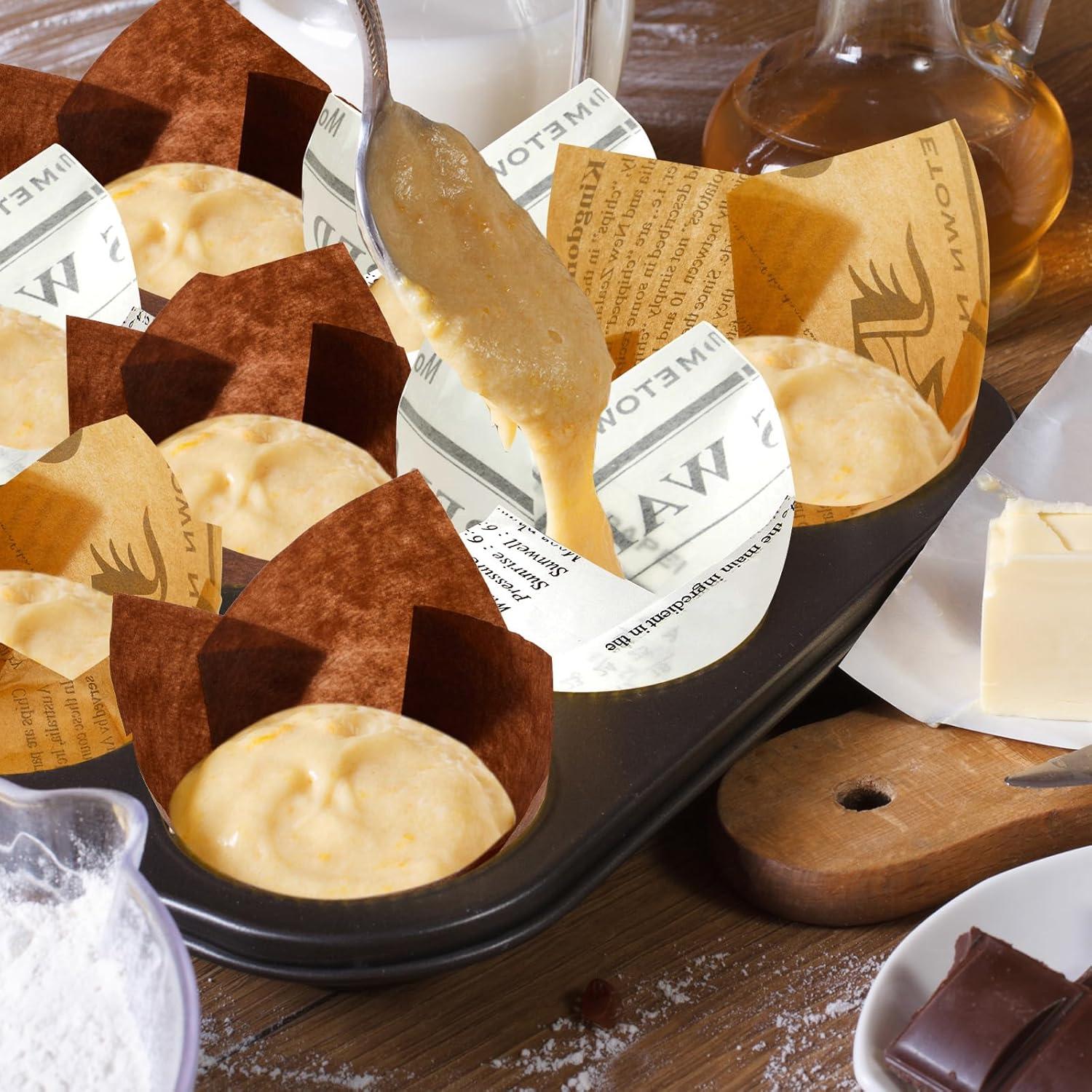 800 Forros de Cupcake Tulipán Potchen - Papel a Prueba de Grasa