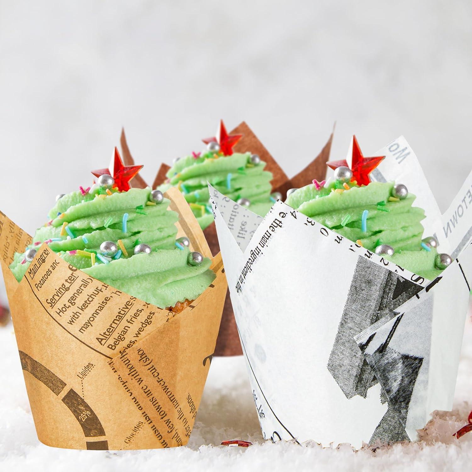 800 Forros de Cupcake Tulipán Potchen - Papel a Prueba de Grasa