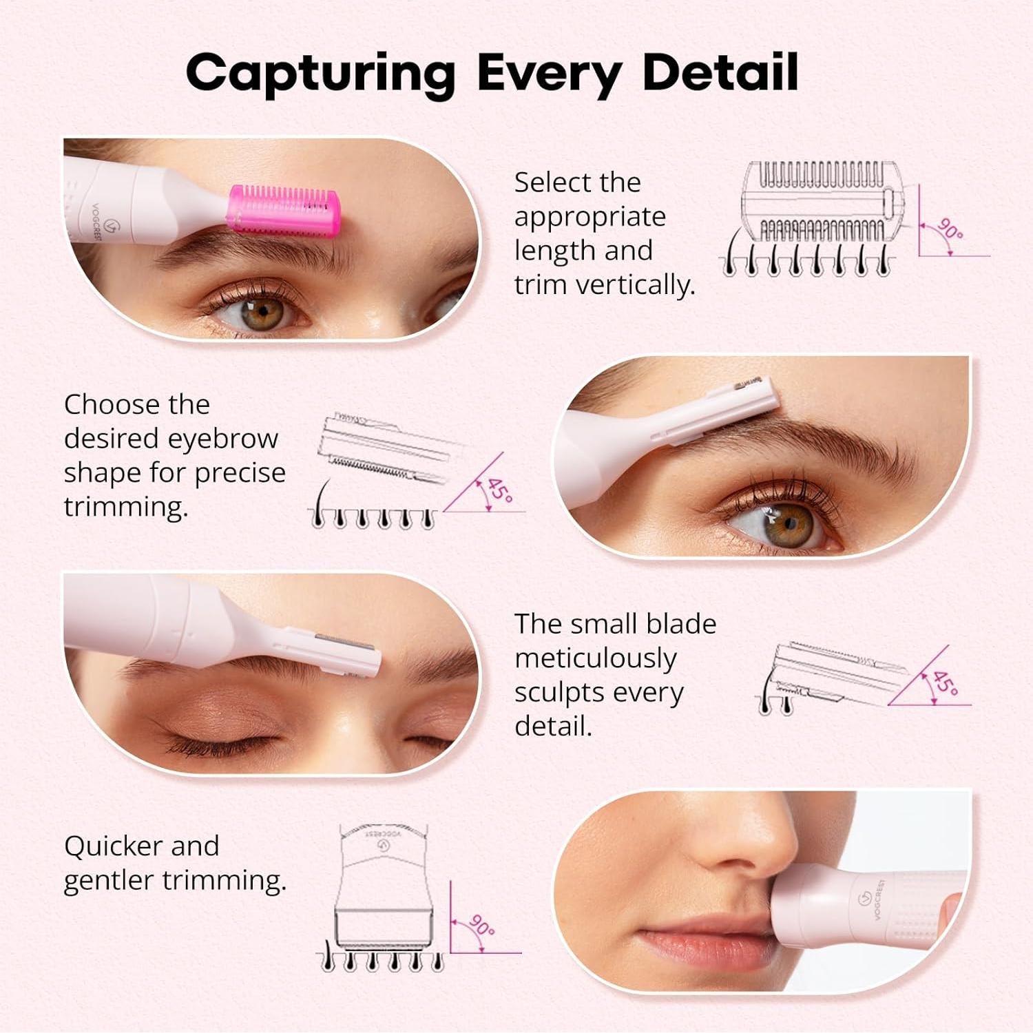 Recortador de cejas VG VOGCREST 2 en 1 hipoalergénico USB