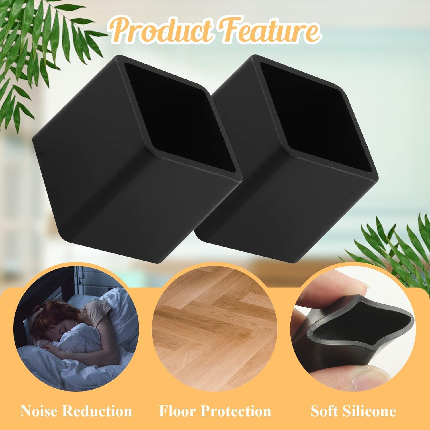 16 Tapones de Pierna de Silla HARSKIYER 20x20mm Negros