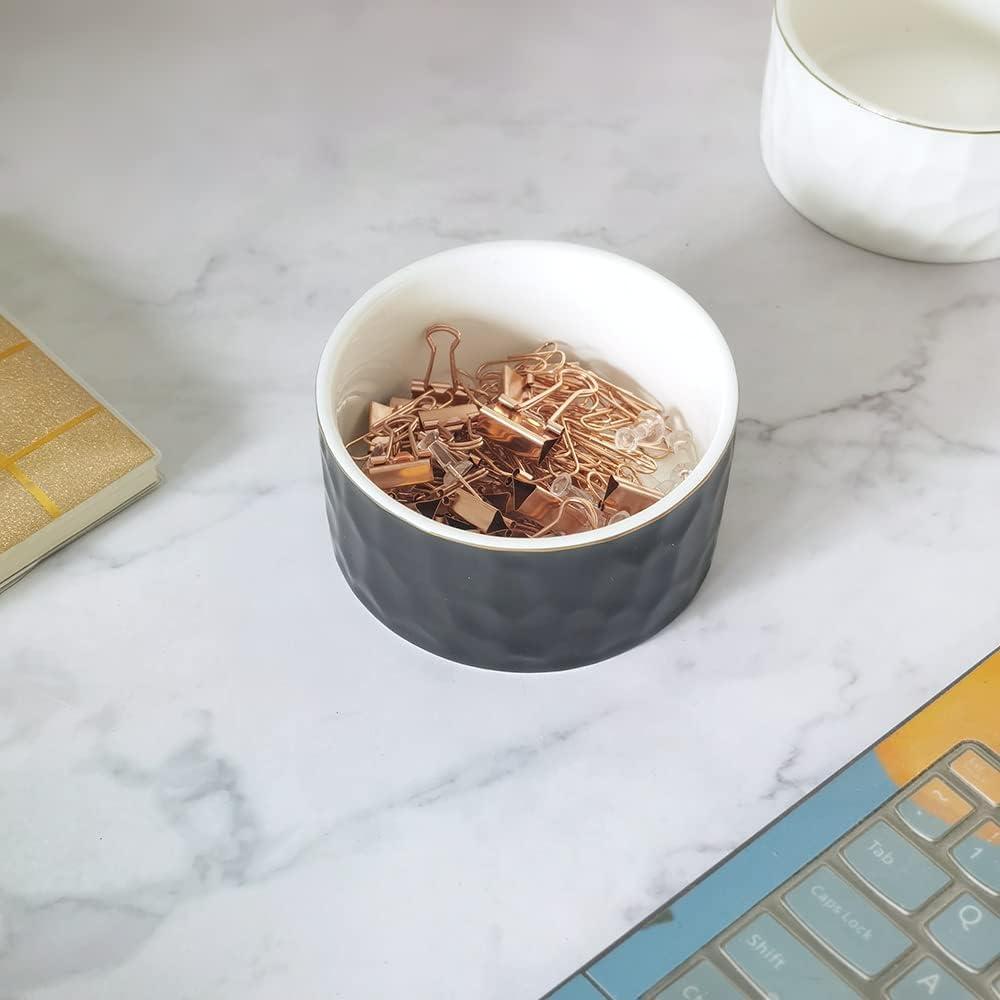 Soporte de Clips de Papel Cerámica CROWNOS Negro 9.9x5.1 cm