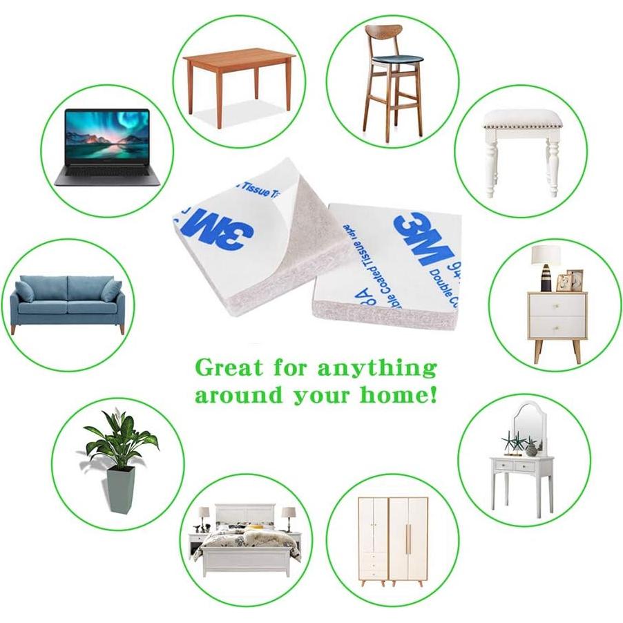 Almohadillas de Fieltro Beige 1" (2.54 cm) - 48 Piezas PremiFix