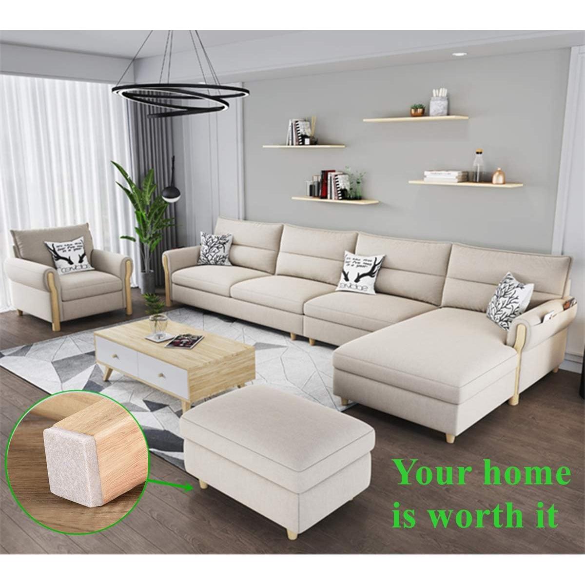 Almohadillas de Fieltro Beige 1" (2.54 cm) - 48 Piezas PremiFix