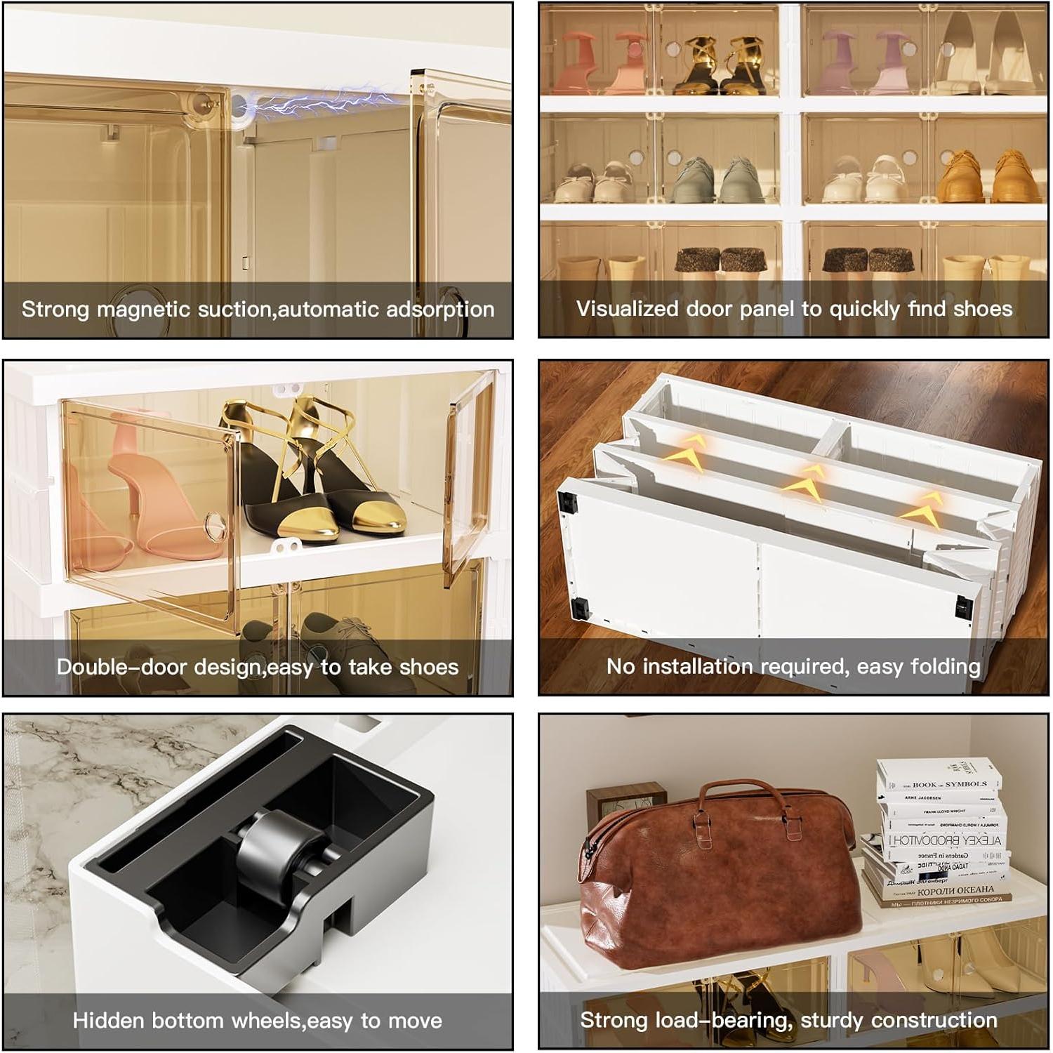 Organizador de Zapatos YIFOR 3 Niveles 12 Pares Plegable