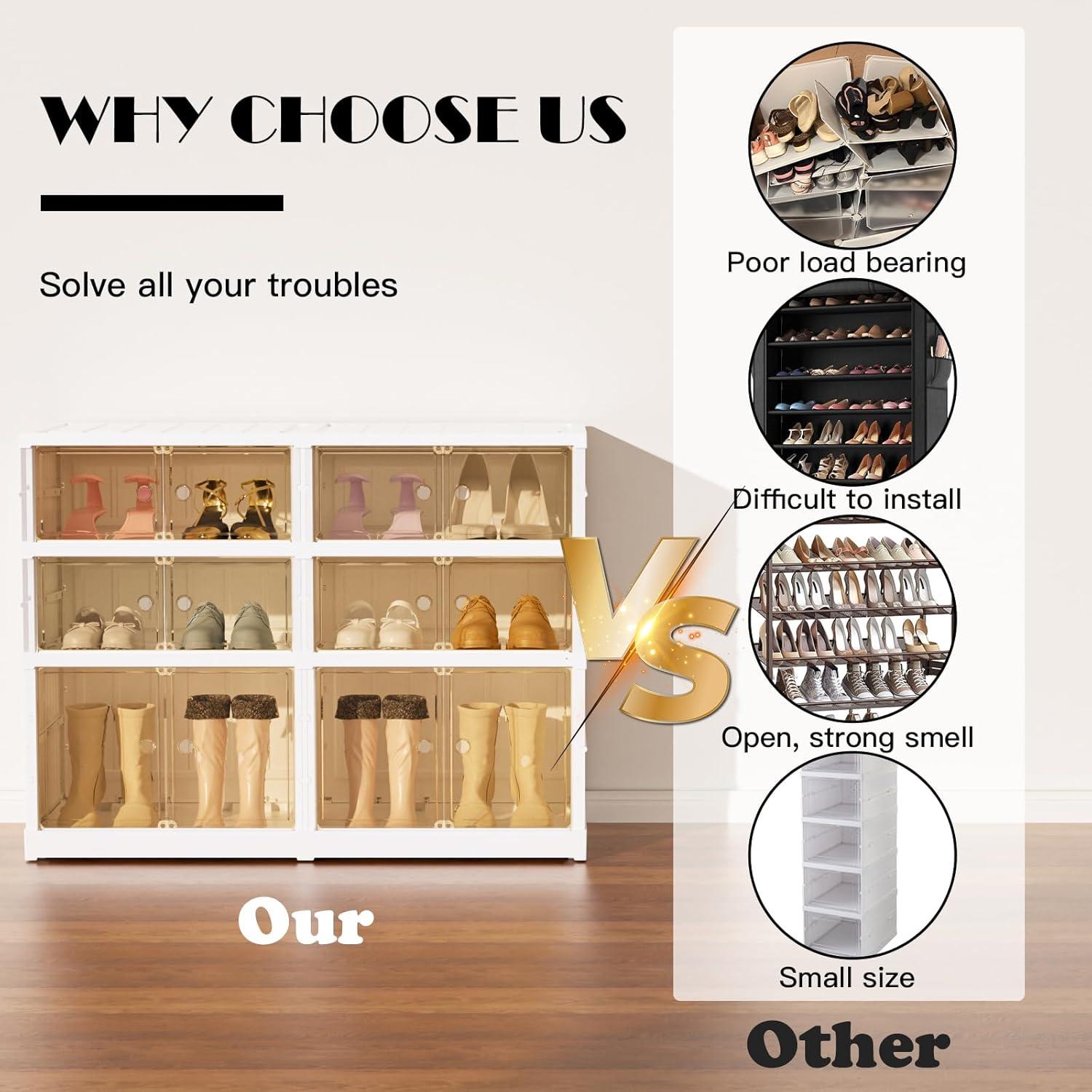 Organizador de Zapatos YIFOR 3 Niveles 12 Pares Plegable