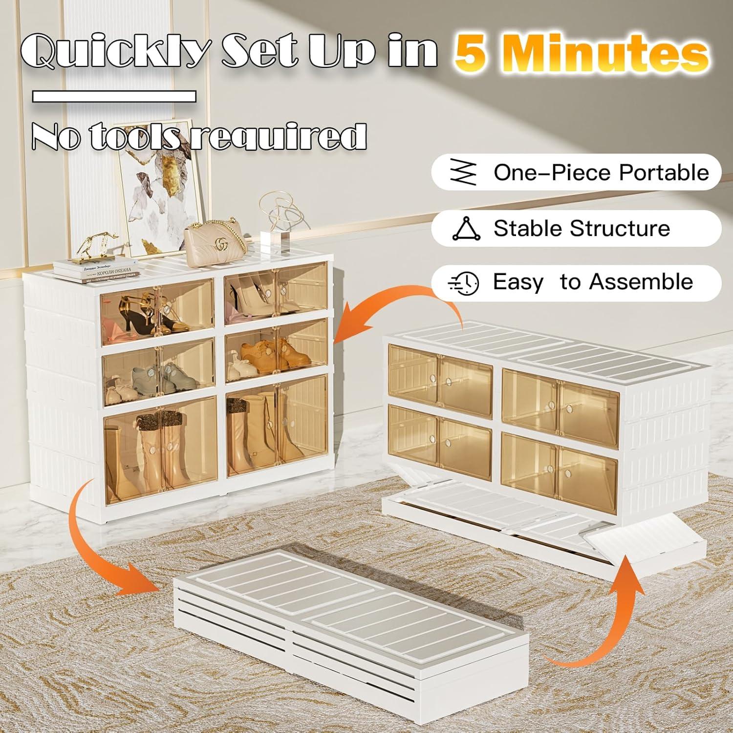 Organizador de Zapatos YIFOR 3 Niveles 12 Pares Plegable