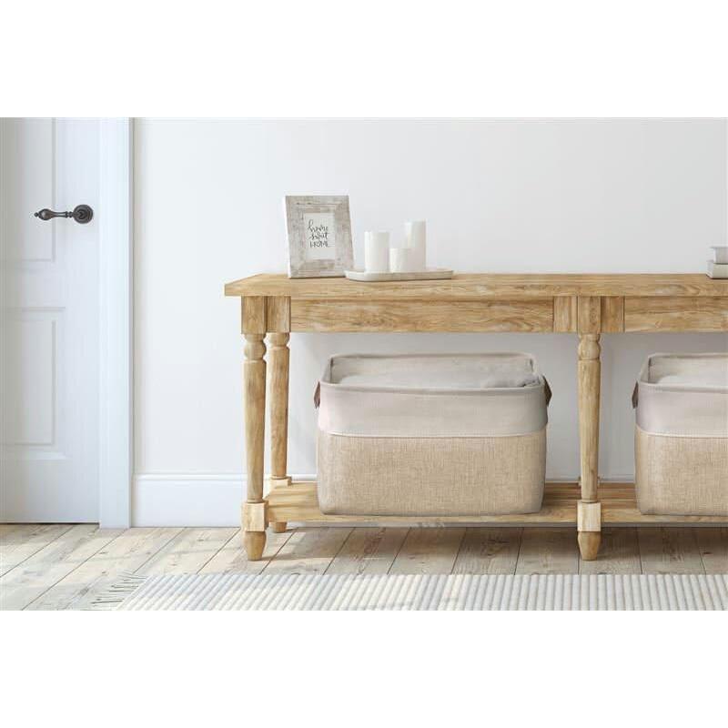 Cesta de Almacenamiento Grande DECOMOMO Beige y Blanco 38x28x24cm