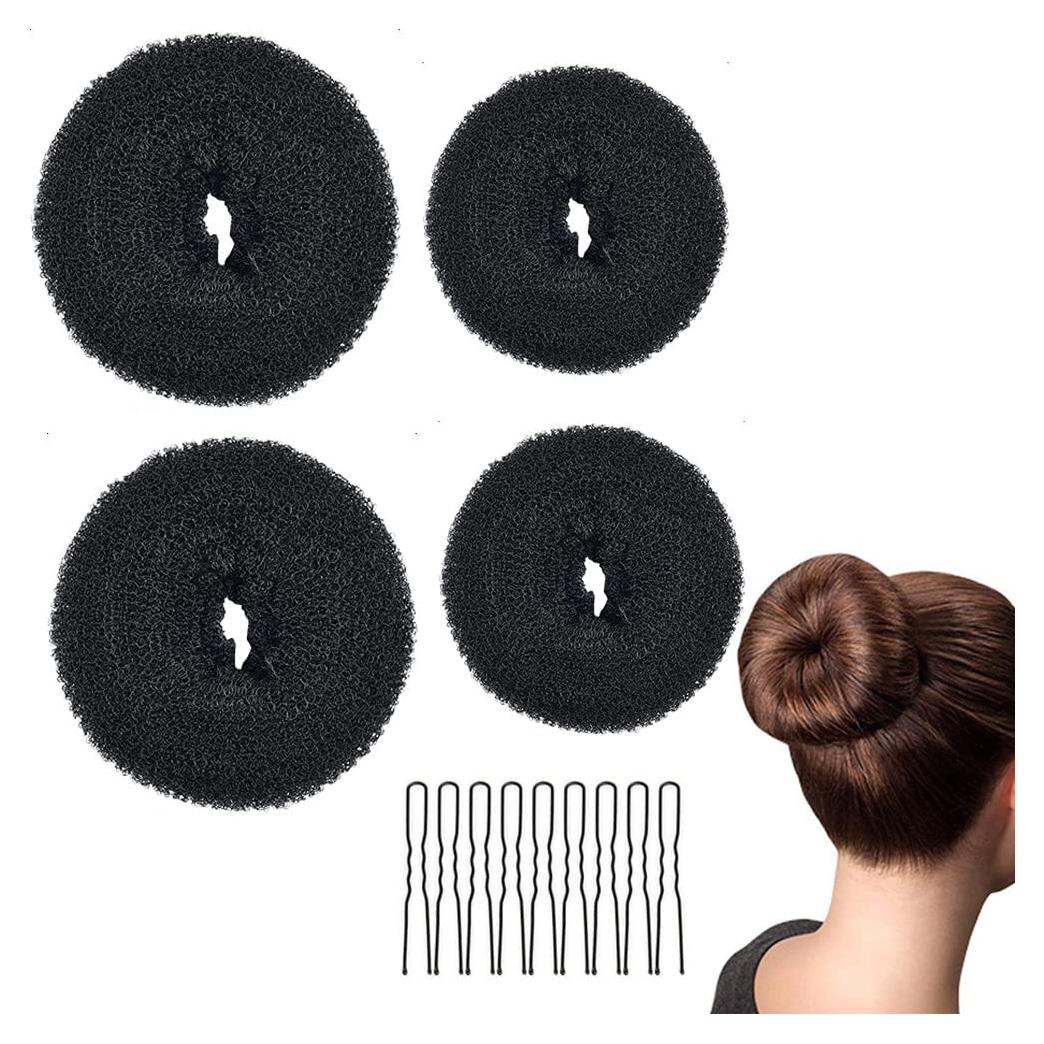 Kit Hacedor de Moño de Donut LHAAAYF - 4 Piezas y 10 Horquillas