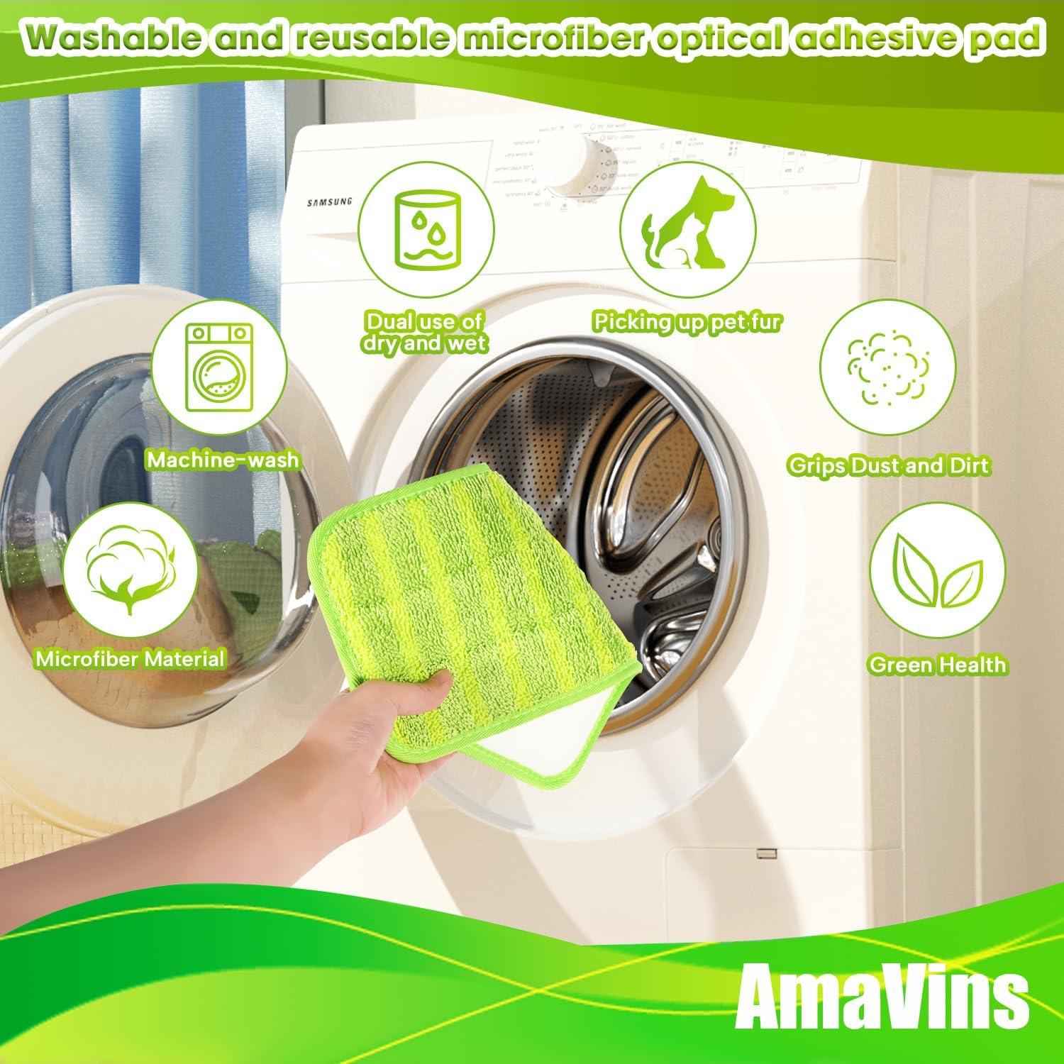 Paquete de 3 almohadillas de mopa reutilizables AmaVins 30.48 cm