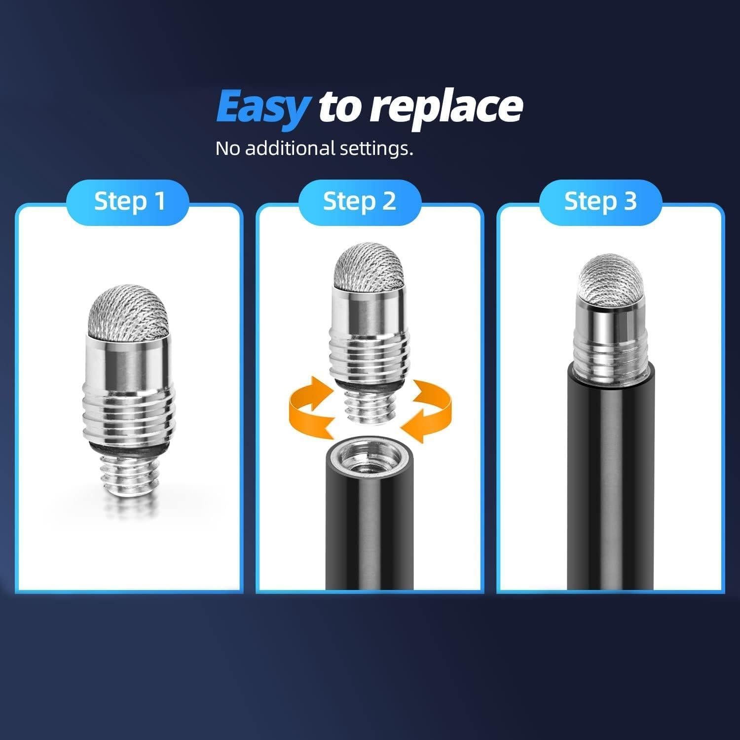 Puntas de fibra de malla GUUGEI para bolígrafo stylus - Paquete de 10