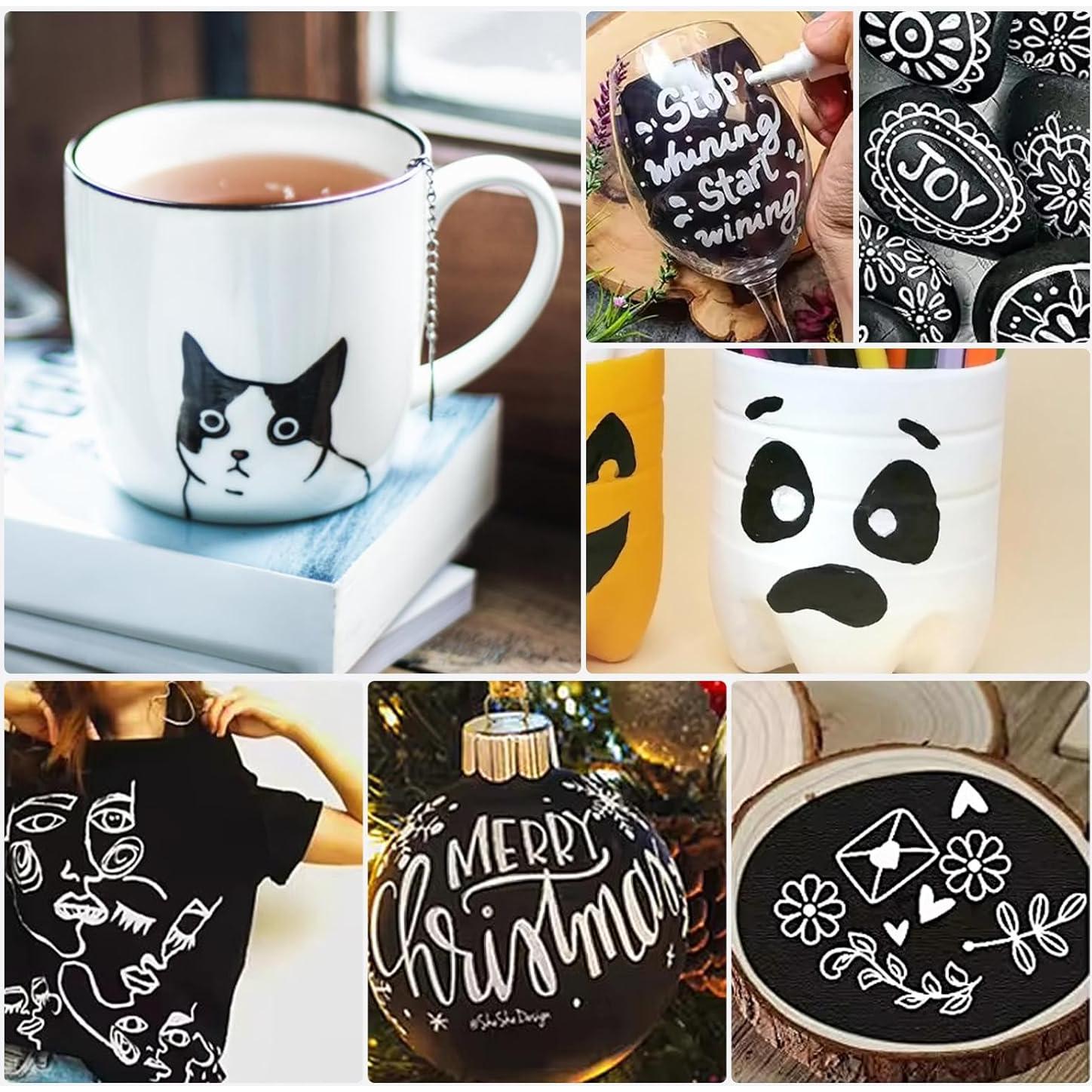 Marcadores de Pintura CoocAni Negro - Paquete de 2, Punta Media