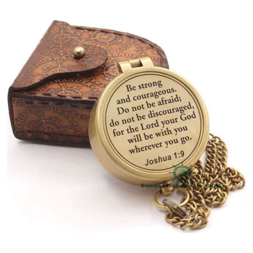 Brújula de Latón Sólido con Funda de Cuero - ROORKEE