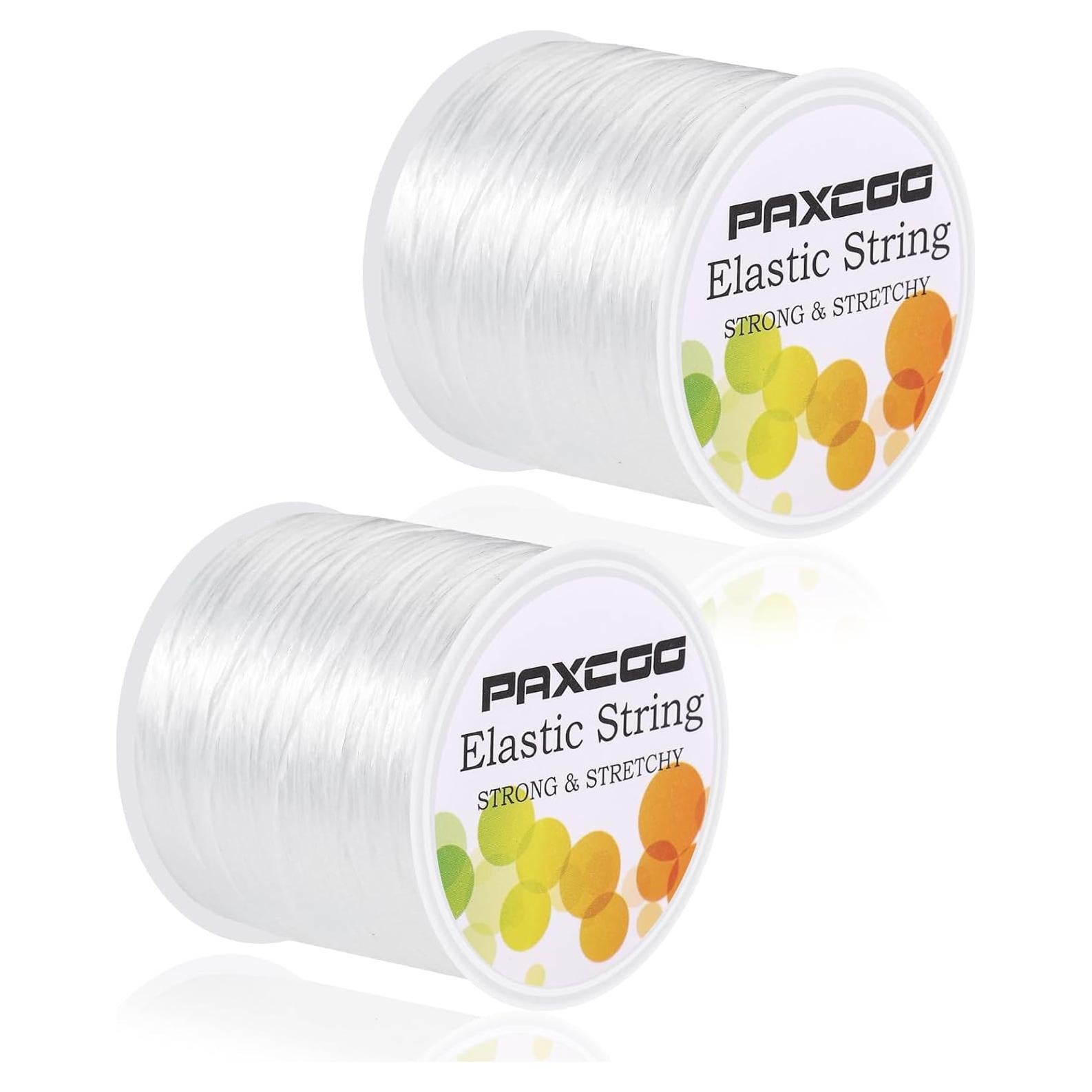 Hilo Elástico PAXCOO 2 Rollos 1mm Blanco para Pulseras