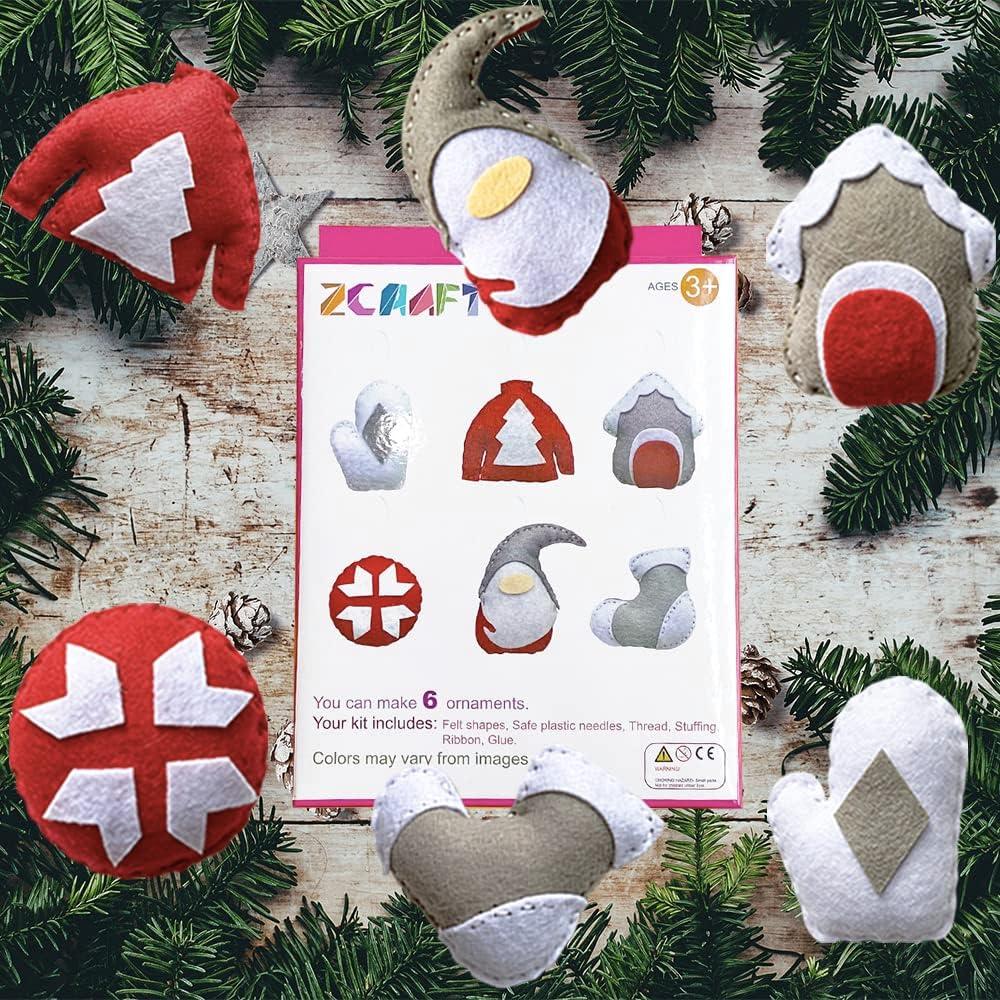 MOVEBO Kit de Manualidades Navideñas para Niños - 6 Adornos DIY