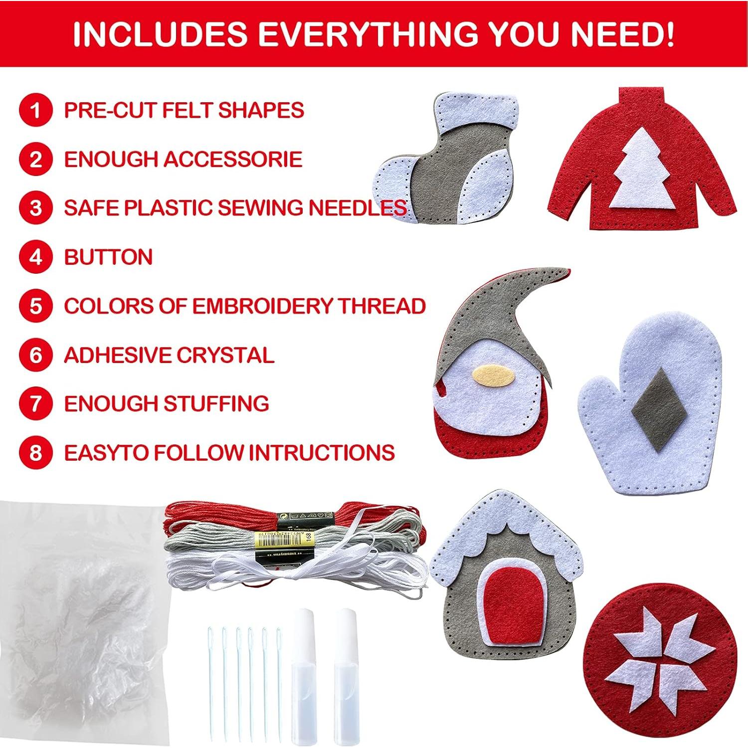 MOVEBO Kit de Manualidades Navideñas para Niños - 6 Adornos DIY