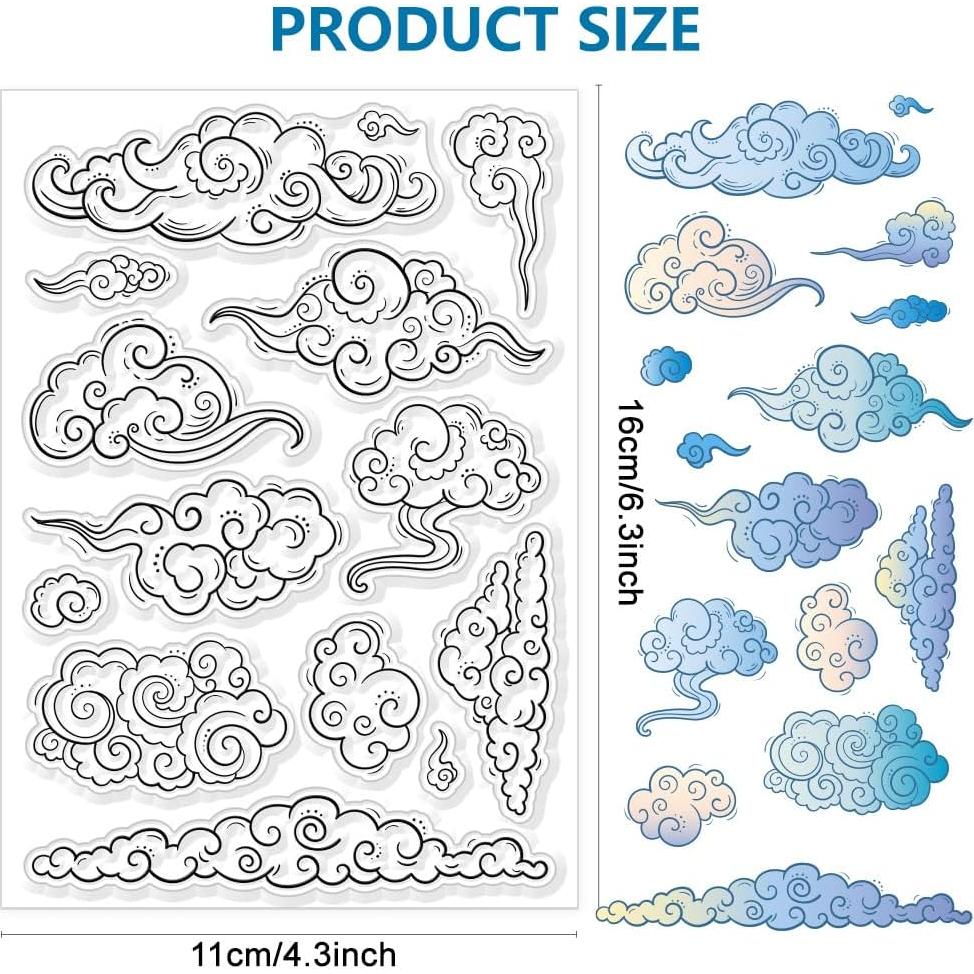 Sello de Silicona Transparente CHGCRAFT Nubes 16x11 cm