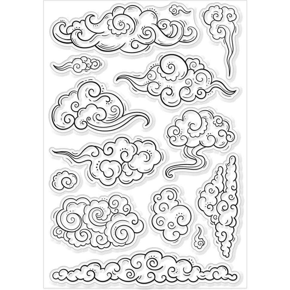 Sello de Silicona Transparente CHGCRAFT Nubes 16x11 cm