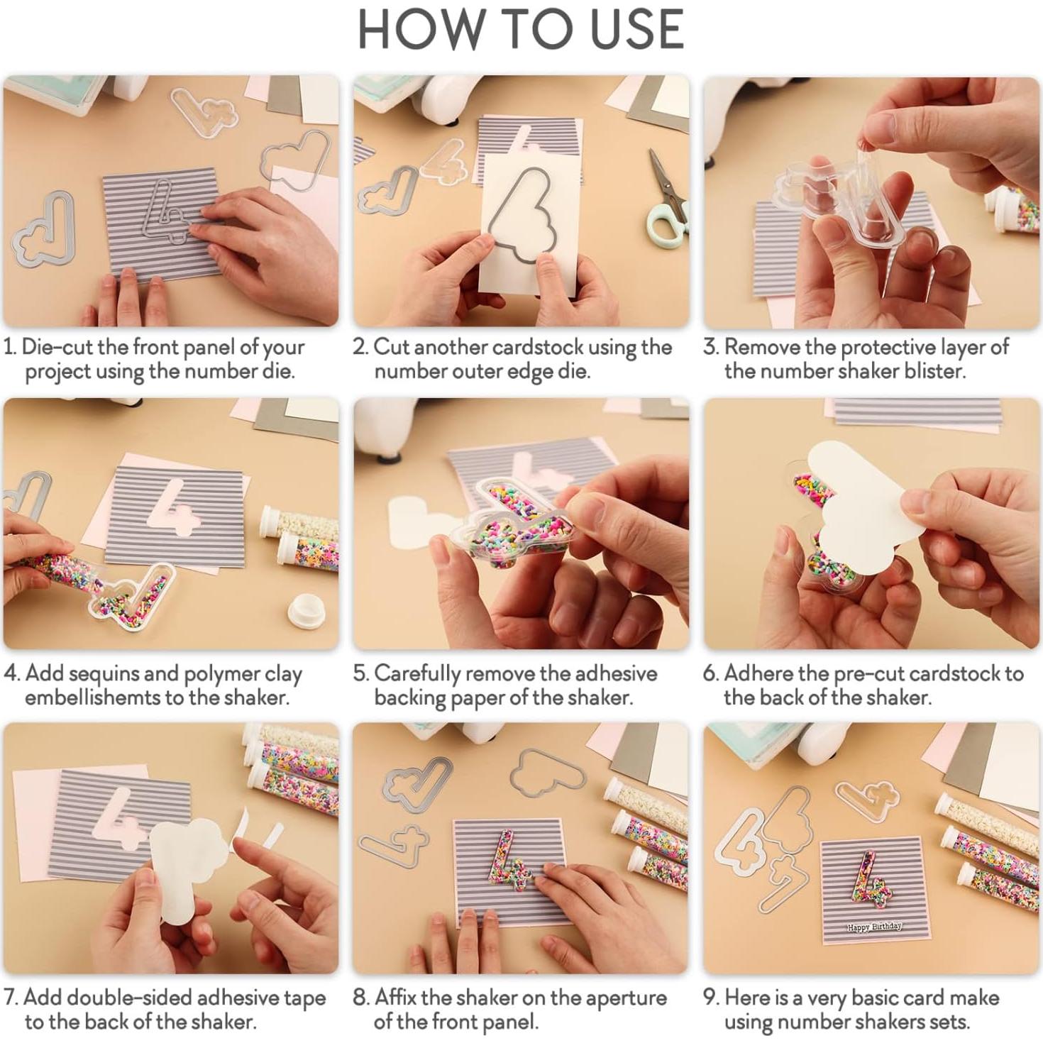 BAOFALI 13 Piezas Cubiertas Shaker 3D para Tarjetas DIY