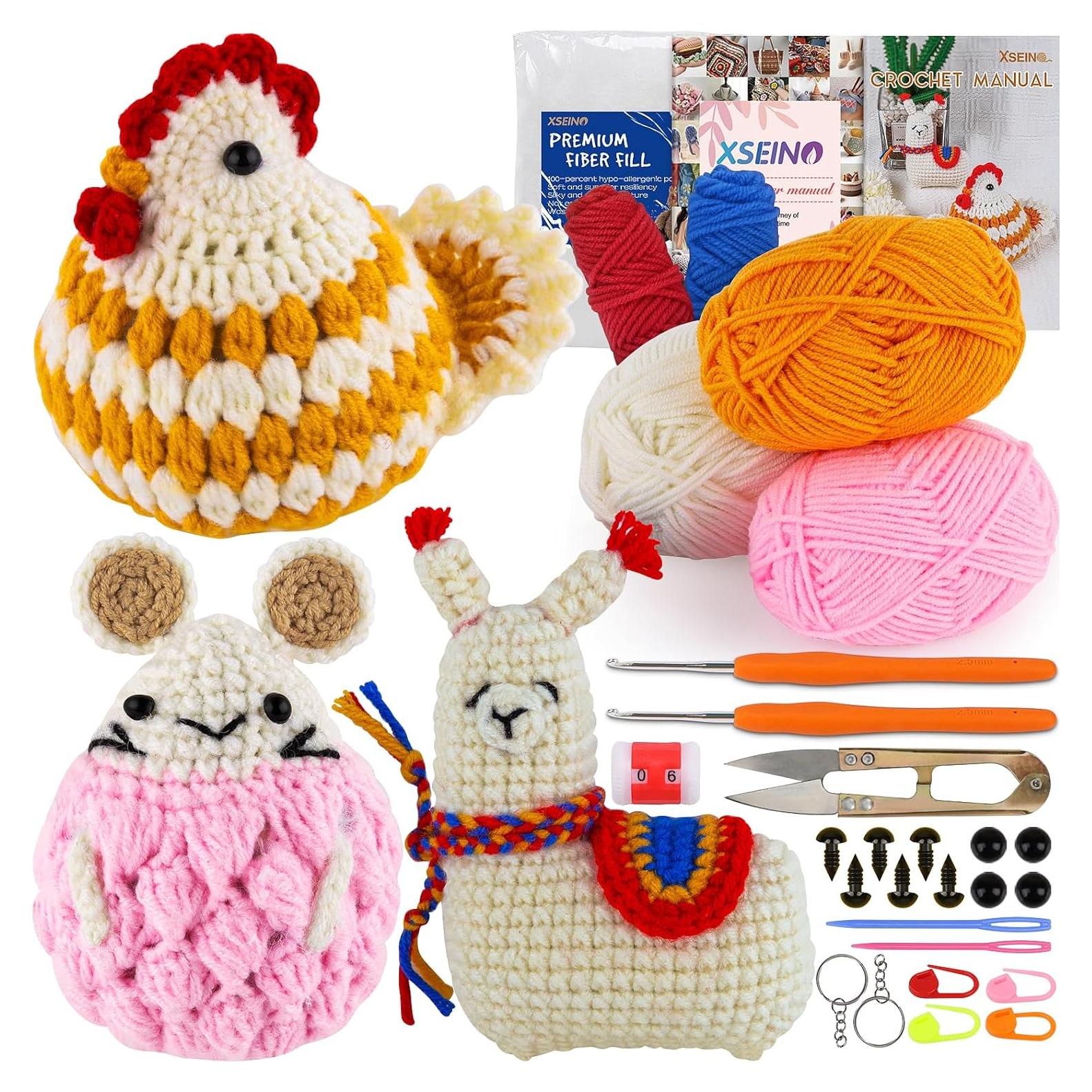 Kit de Crochet para Principiantes XSEINO - 3 Animales con Tutoriales