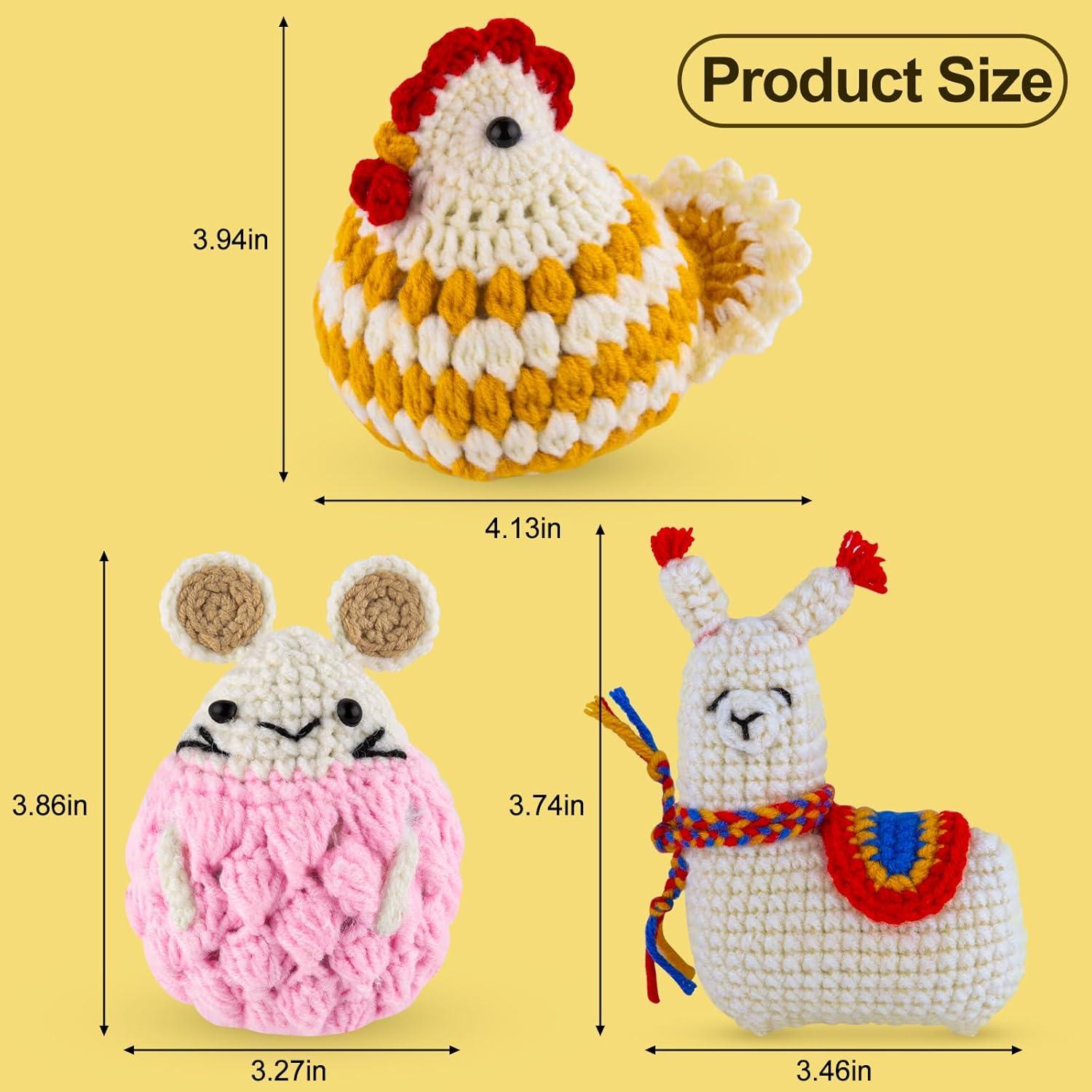 Kit de Crochet para Principiantes XSEINO - 3 Animales con Tutoriales