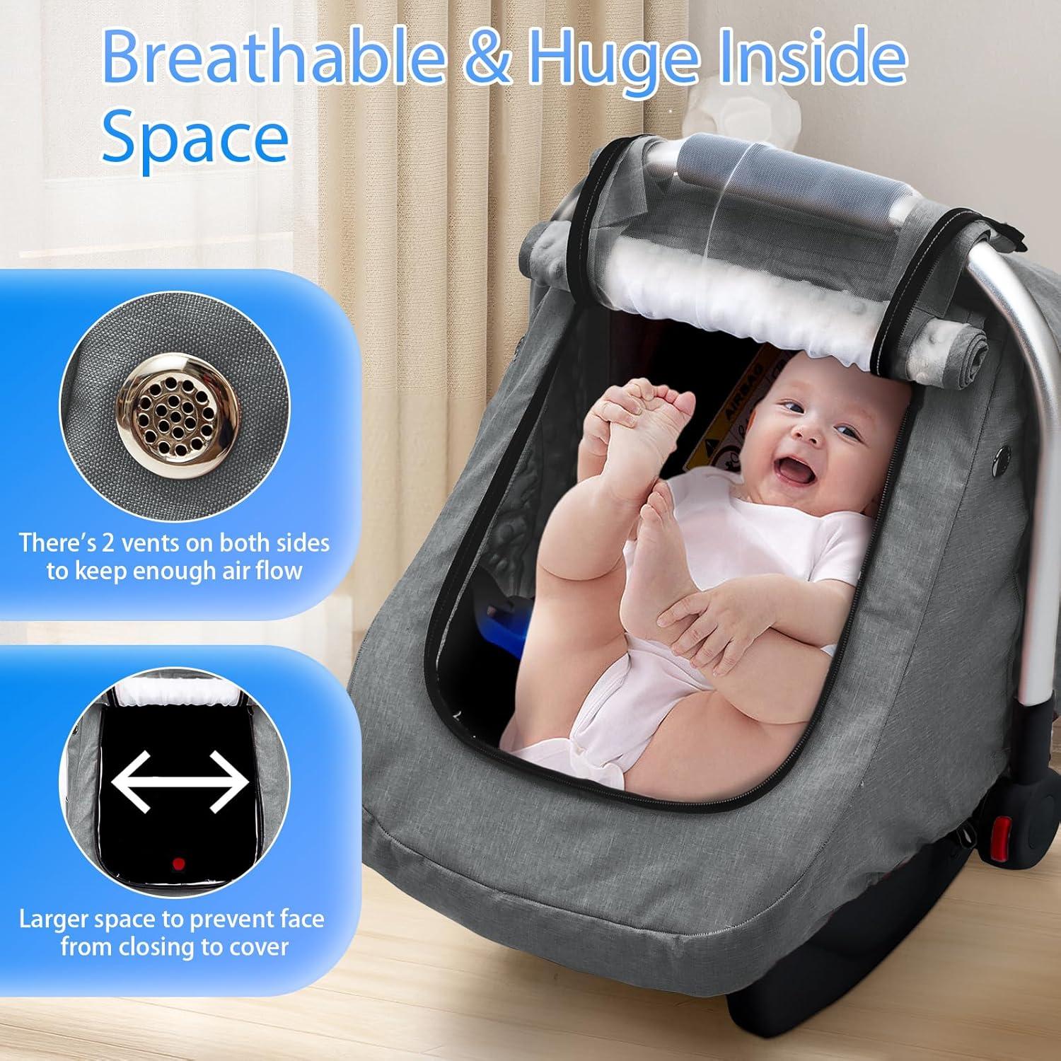 Cubierta de Asiento de Coche Impermeable para Bebés Gris - Universal