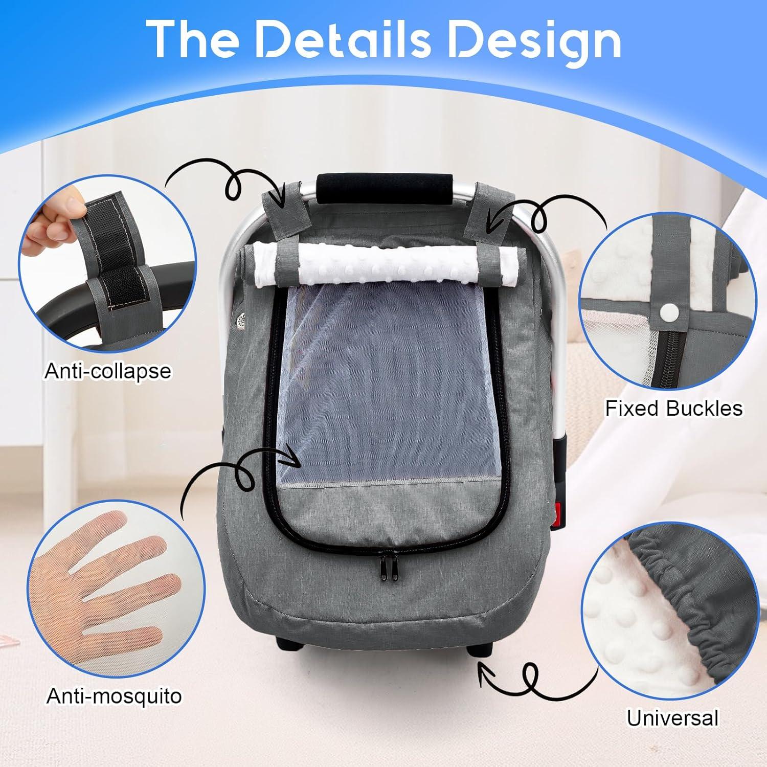 Cubierta de Asiento de Coche Impermeable para Bebés Gris - Universal