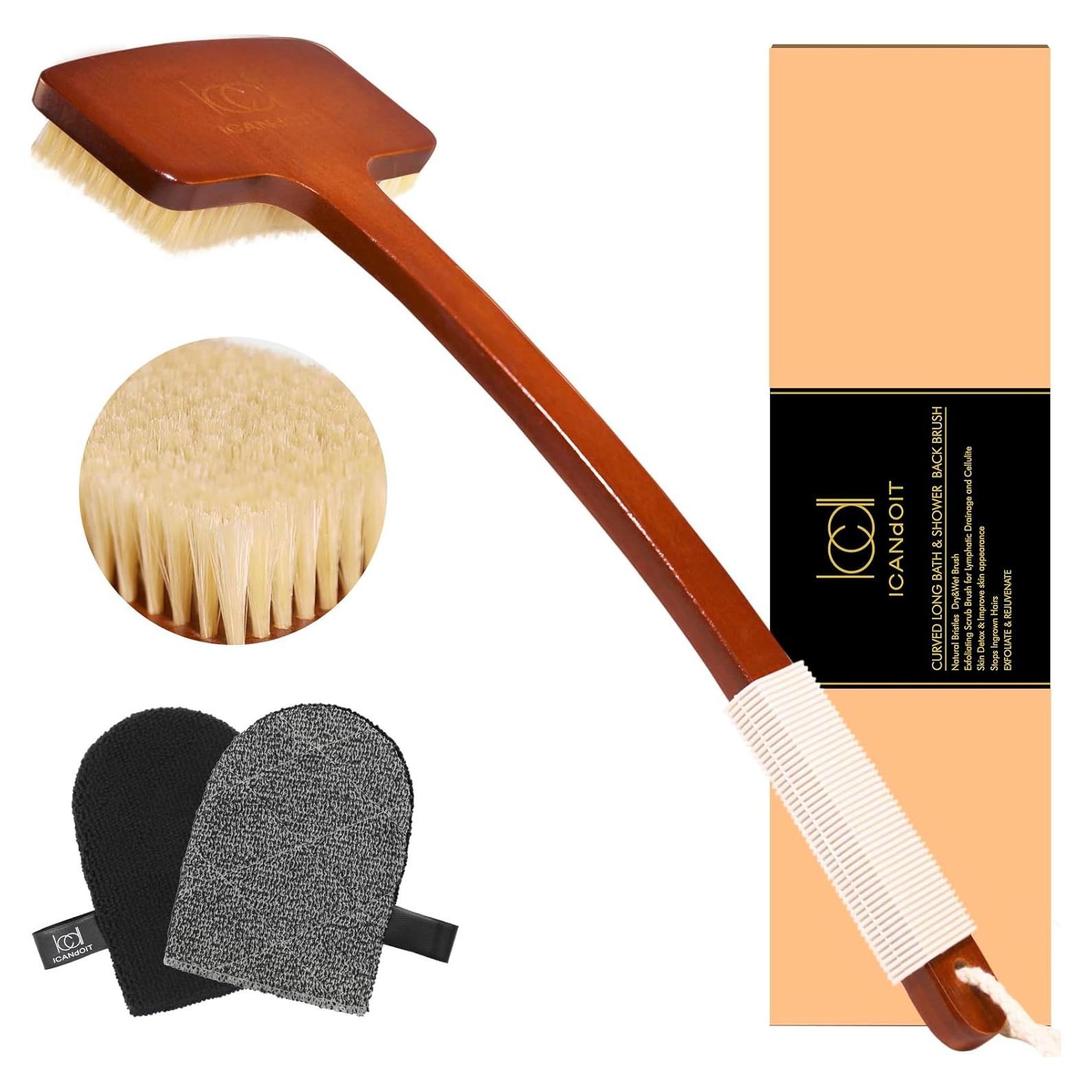 Set de Exfoliación ICANdOIT con Cepillo de Espalda y Guante Facial