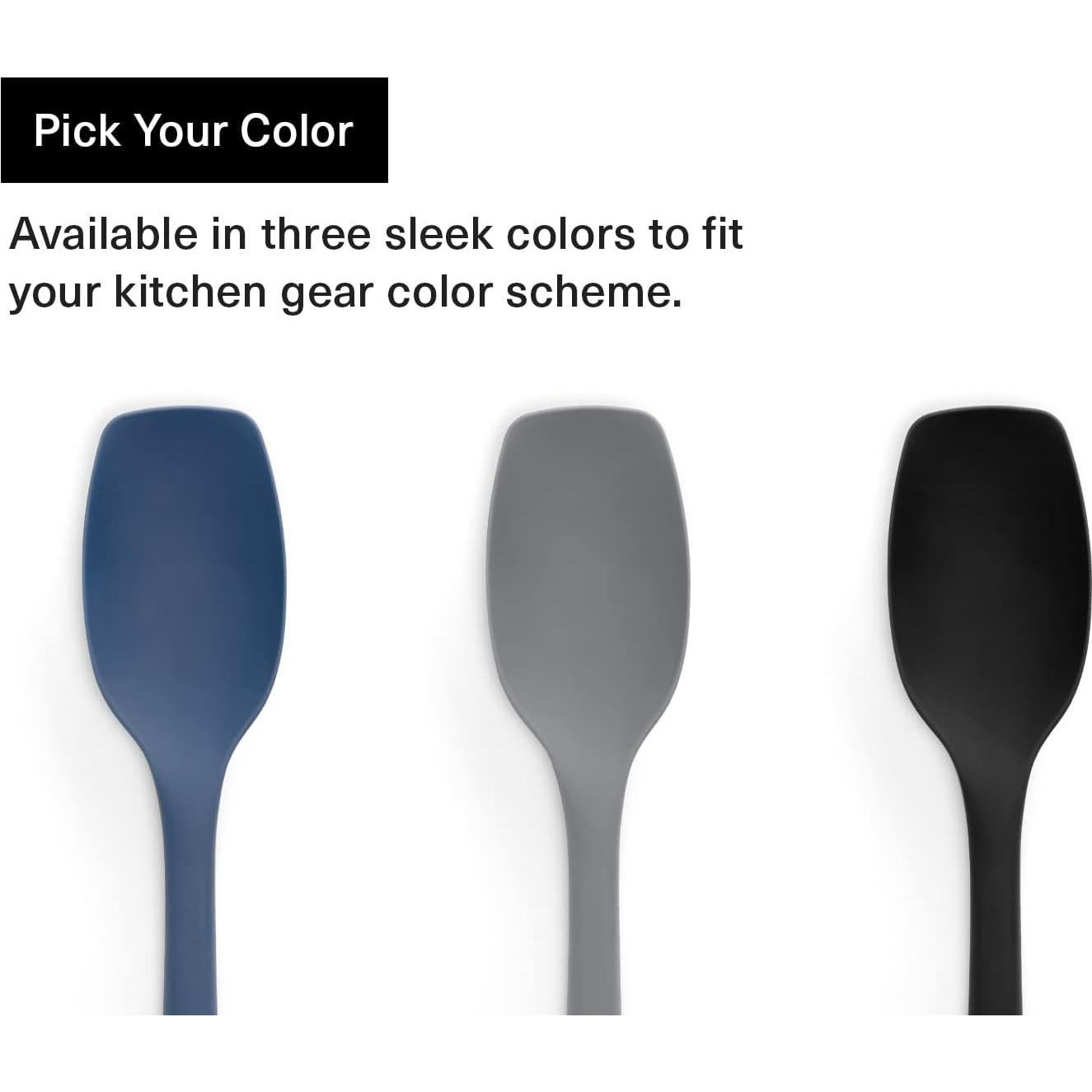 Misen Spoontula - Dishwasher Safe, Heat resistance, Nonstick Safe - Professional-Grade Versatile Kitchen Tool for Stirring, Spponging, Folding and Flipping - 4 Tools in One - Built to Last - Black